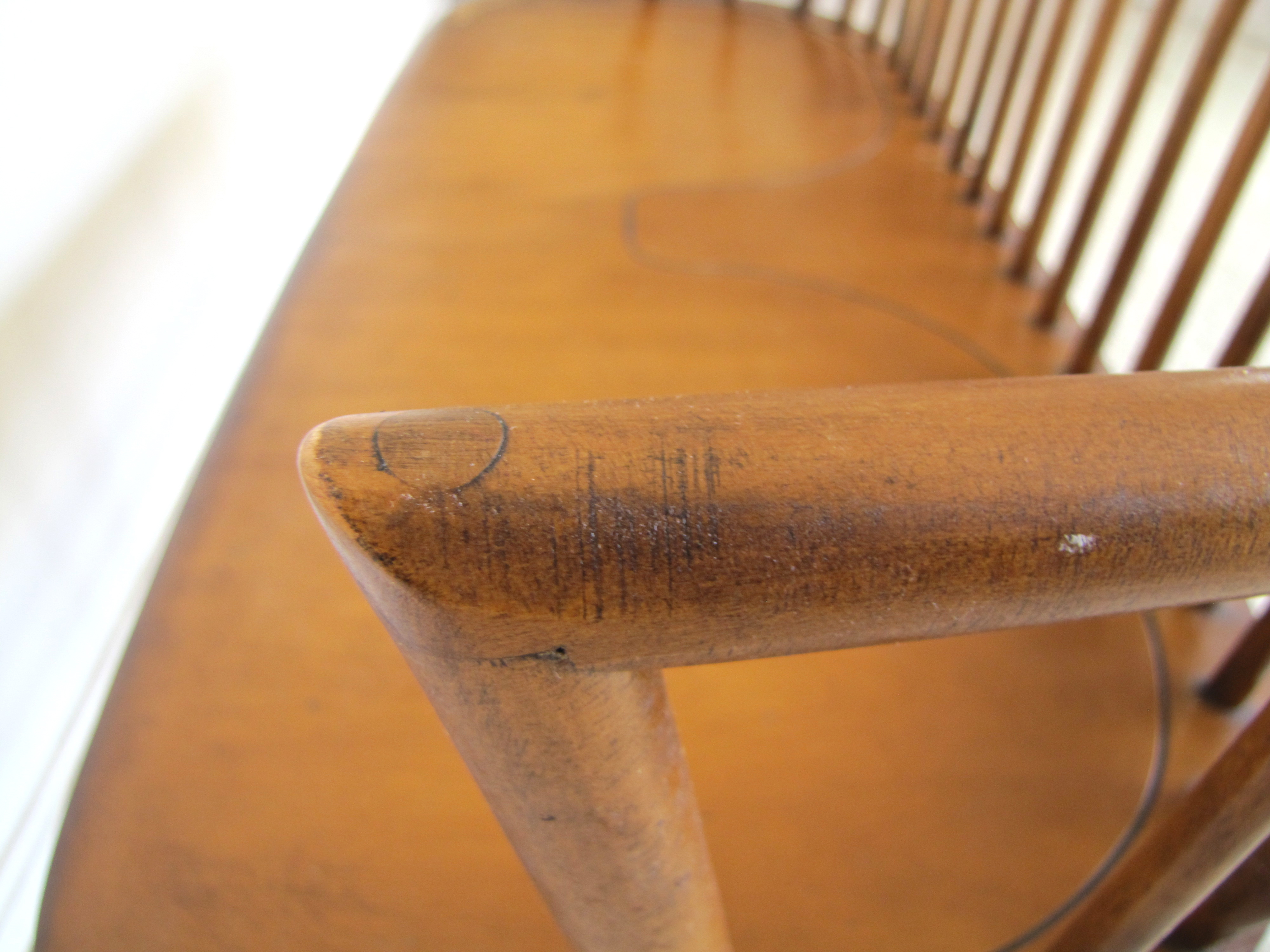 Sheraton Type Birdcage Back Windsor Bench Settee 