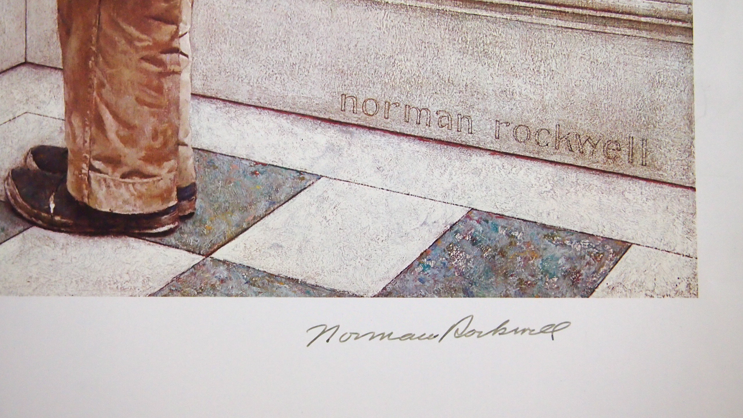 Hand Signed Norman Rockwell "Art Critic" 1955 Poster Print