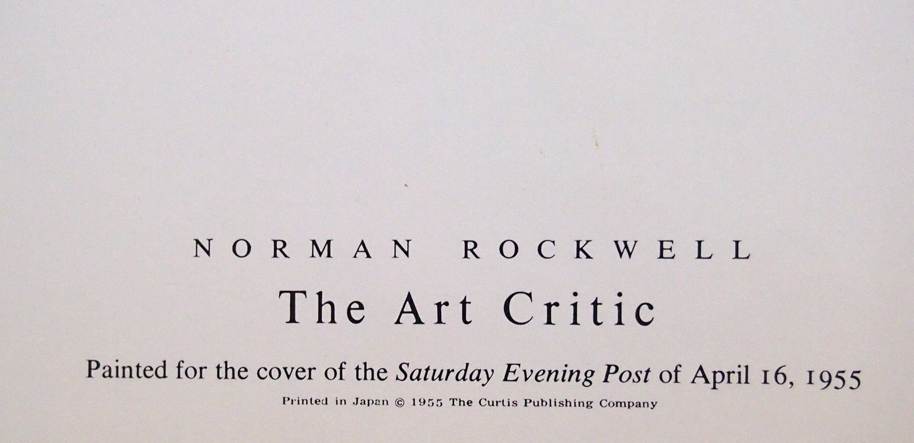 Hand Signed Norman Rockwell "Art Critic" 1955 Poster Print