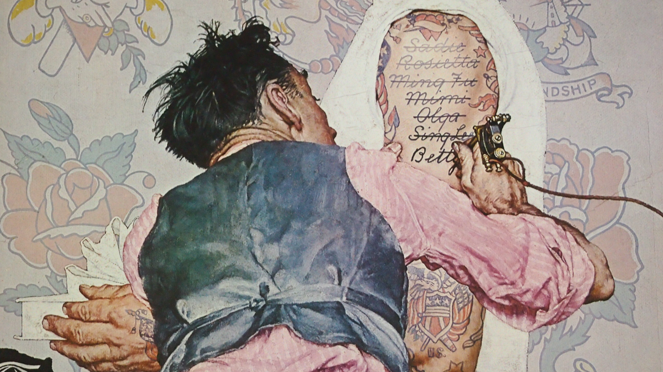 Hand Signed Norman Rockwell "Only Skin Deep" Signed 1944 Poster Print