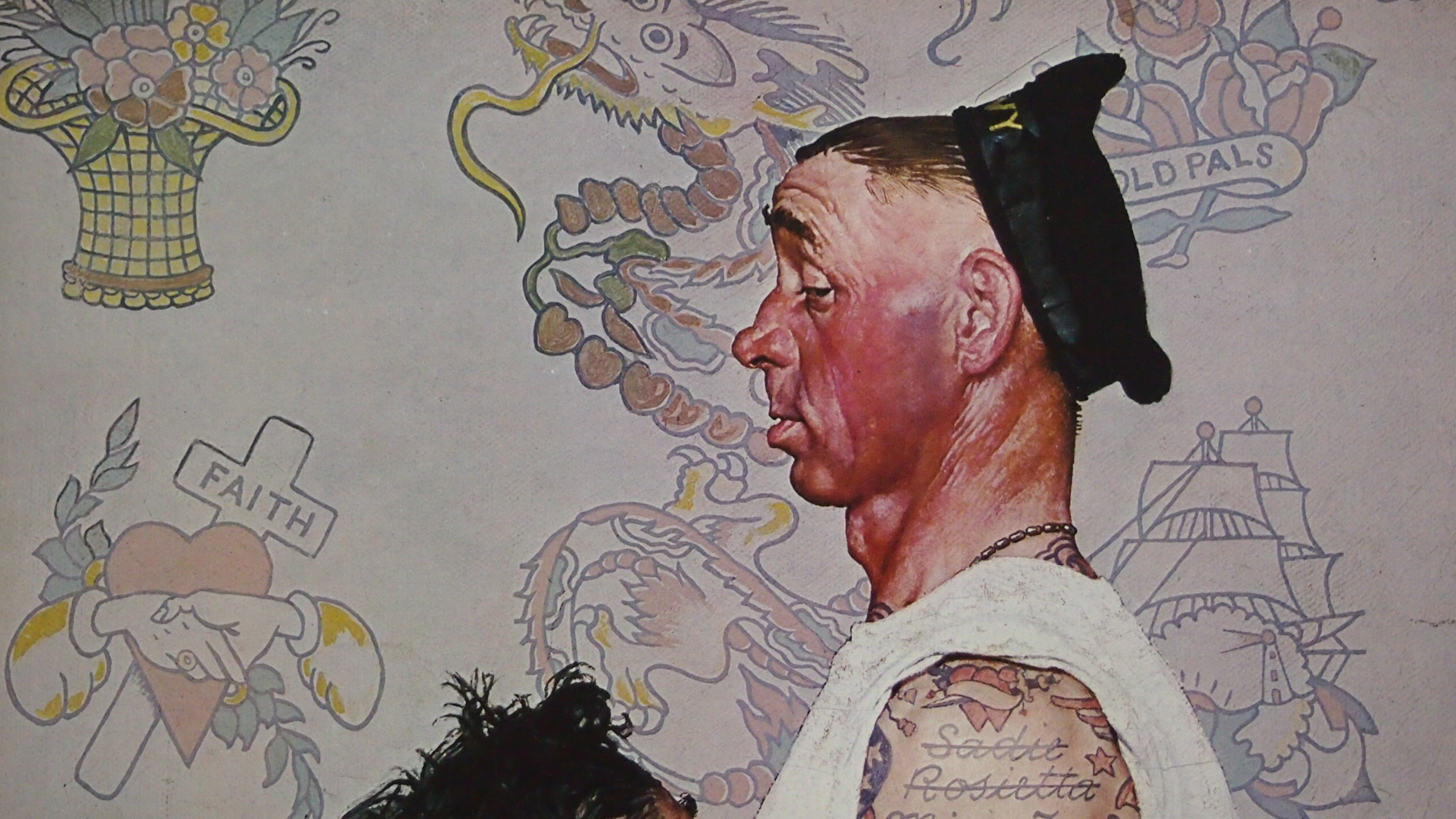 Hand Signed Norman Rockwell "Only Skin Deep" Signed 1944 Poster Print