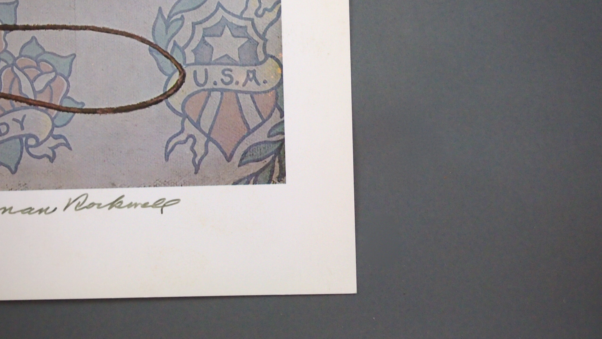 Hand Signed Norman Rockwell "Only Skin Deep" Signed 1944 Poster Print