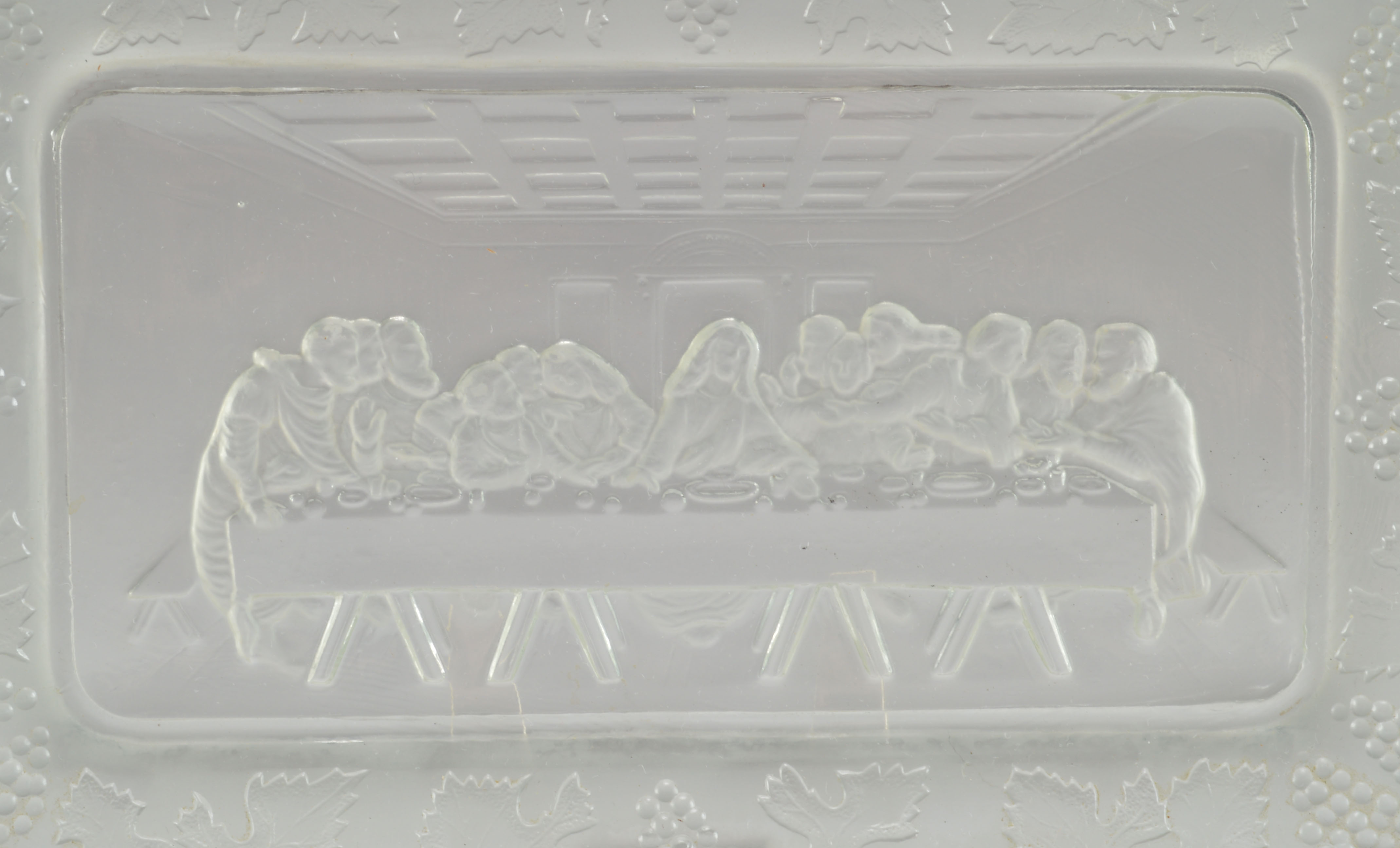 Frosted Glass "Last Supper" Tray
