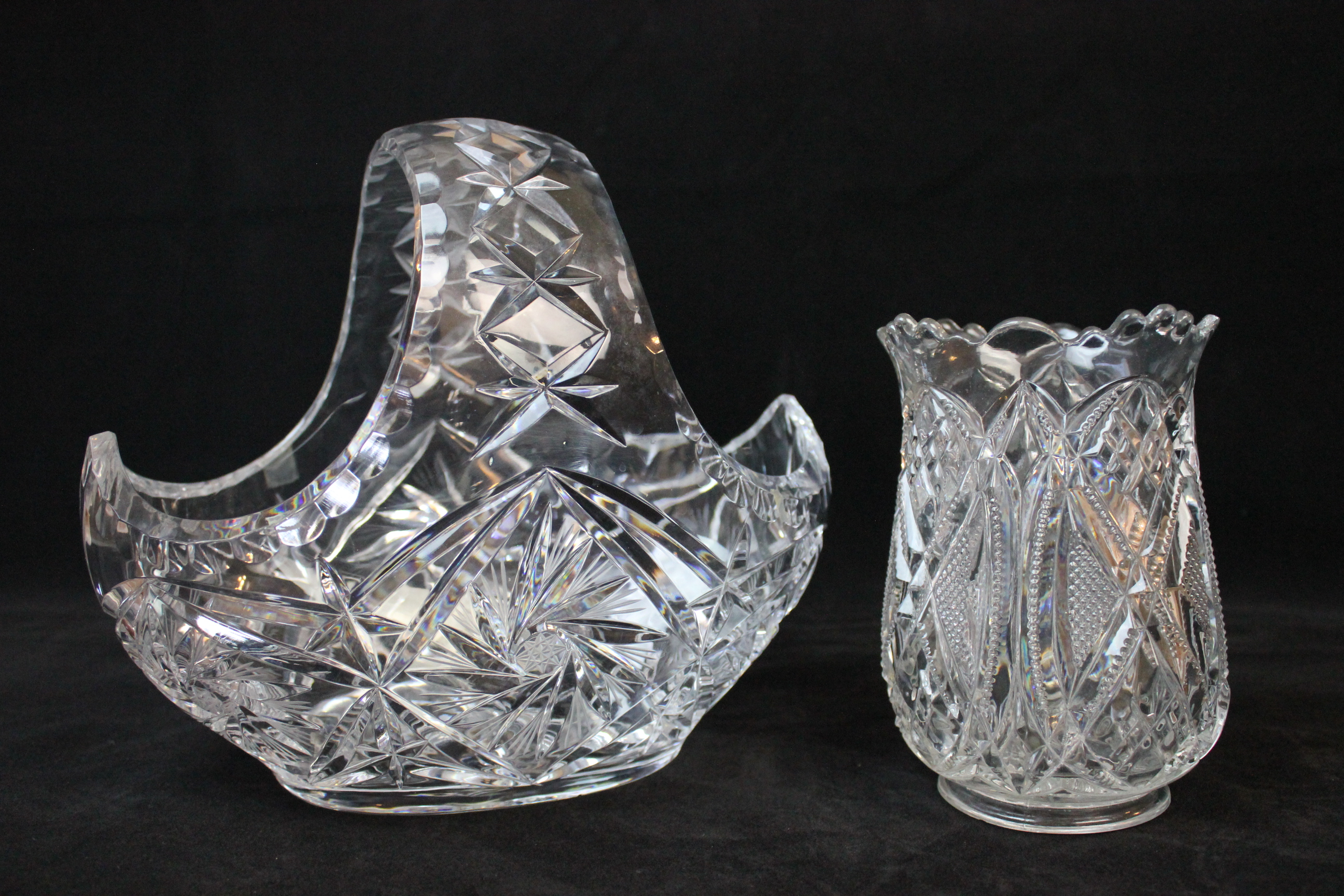 Crystal and Pressed Cut Glass Decorative Lot EBTH