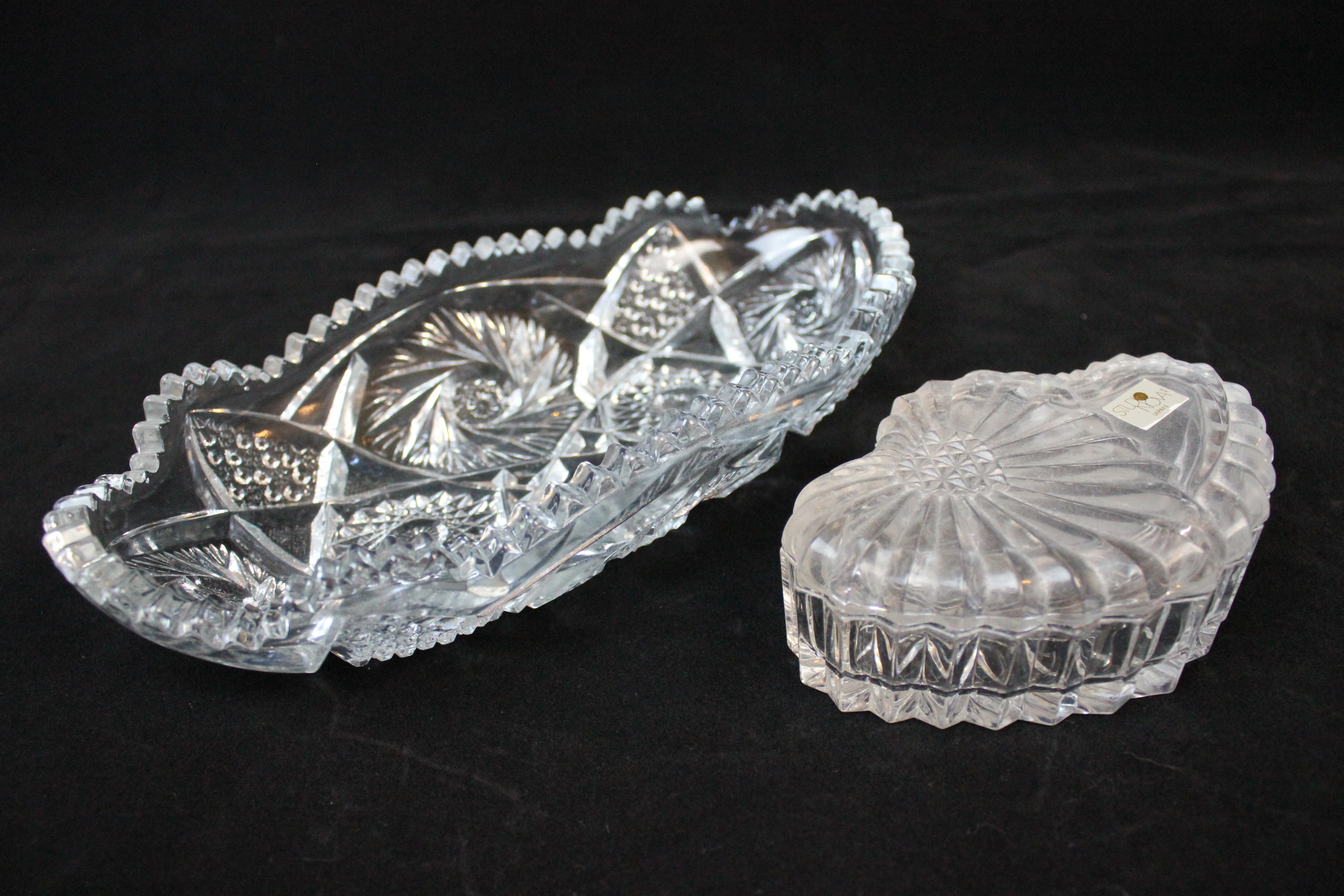 Crystal and Pressed Cut Glass Decorative Lot EBTH