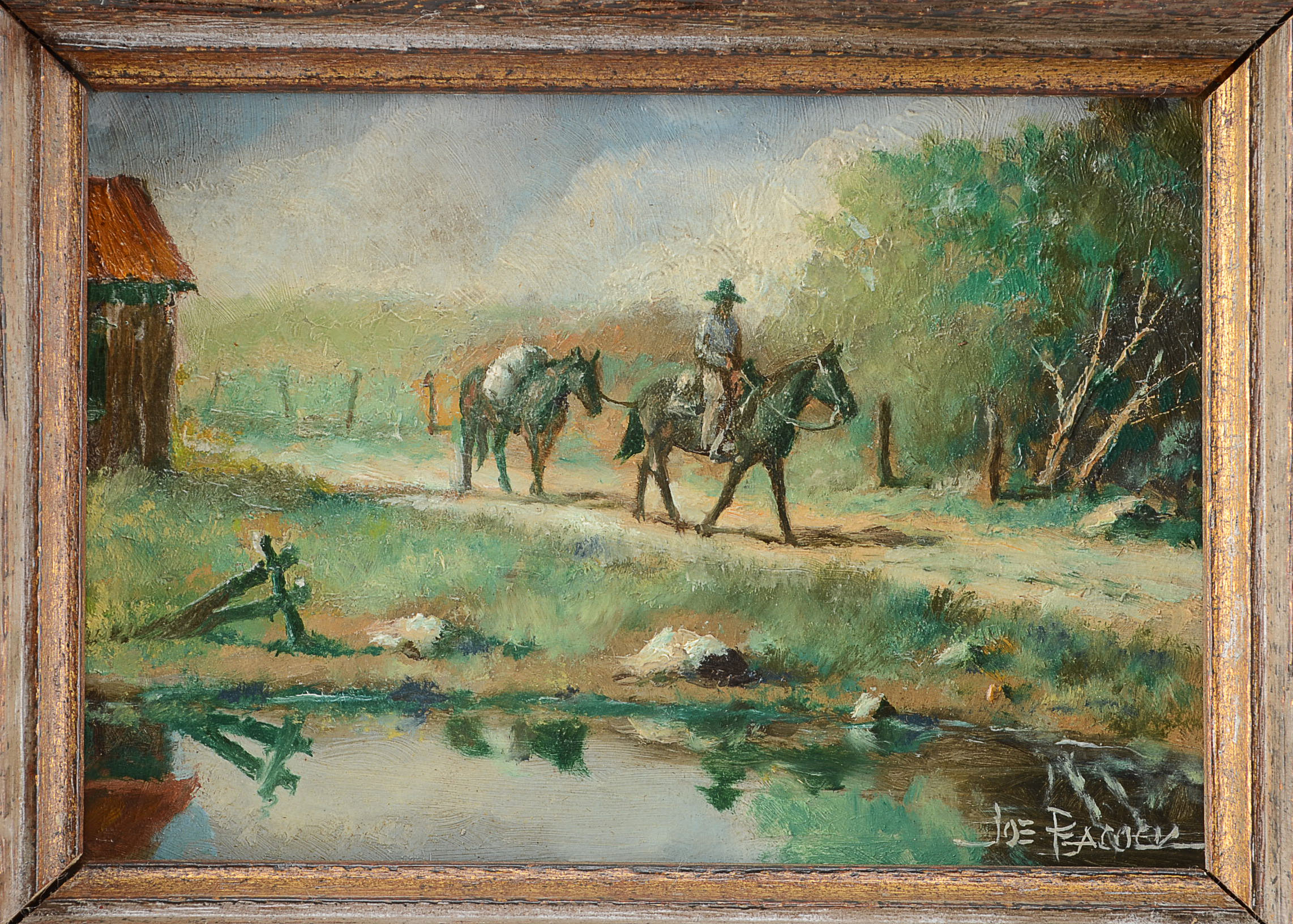 Original Joe Peacock Oil on Board Painting