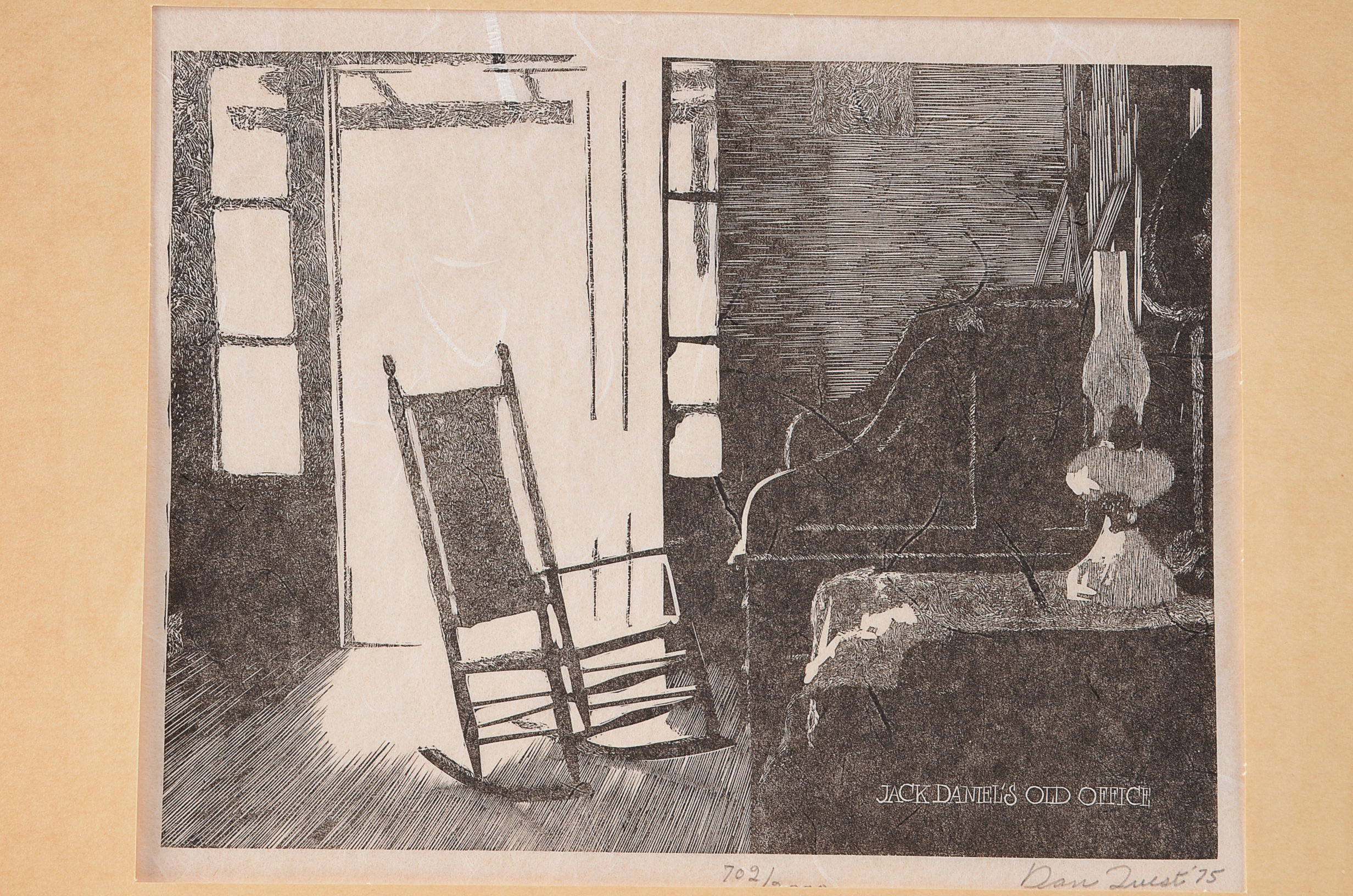 Original Woodcut, Dan Quest, Pennsylvania