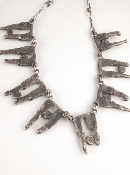 Vintage Costume Jewelry Free Form Silver Tone Set