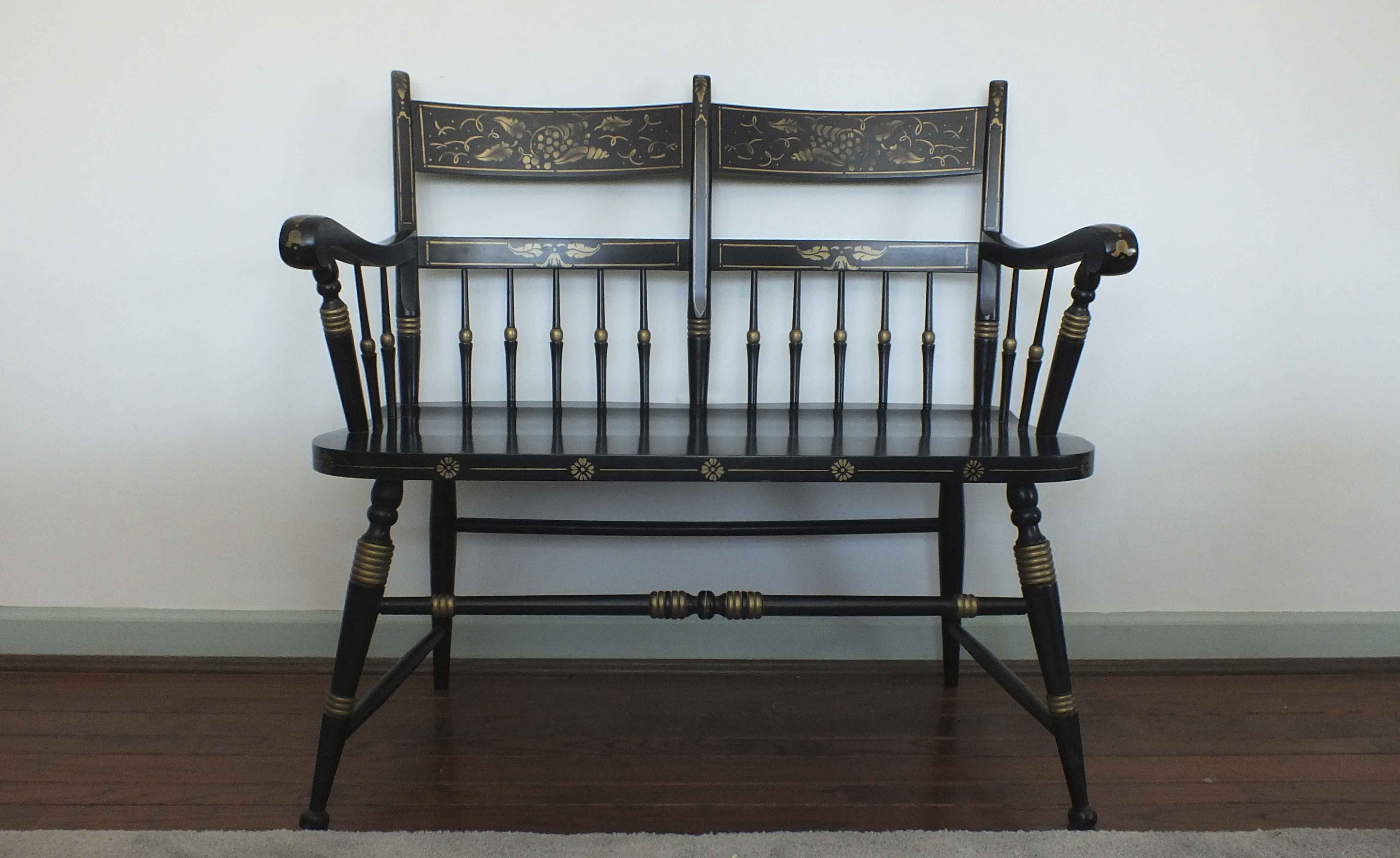 Tell City Chair Two Seater Hitchcock Style Bench