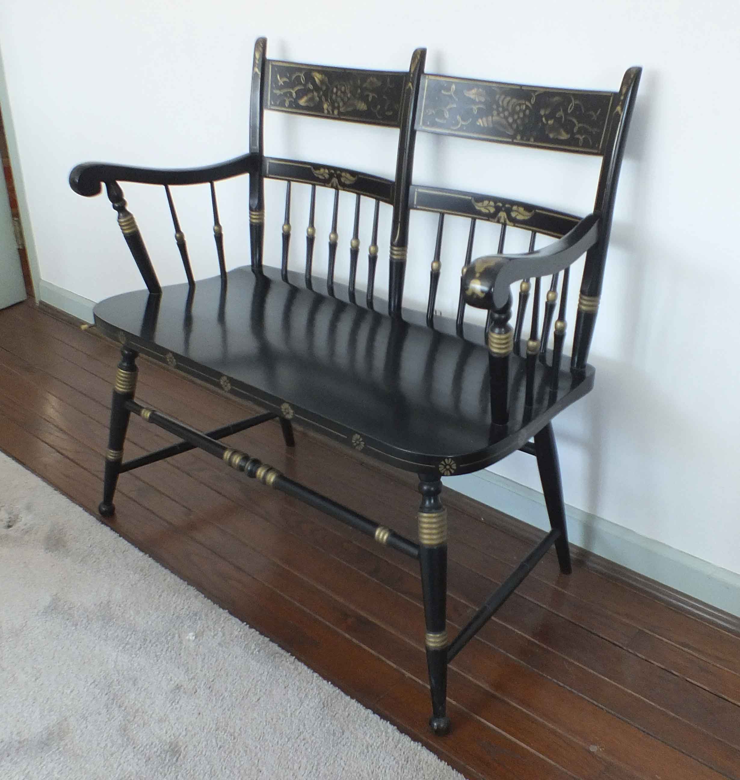 Tell City Chair Two Seater Hitchcock Style Bench