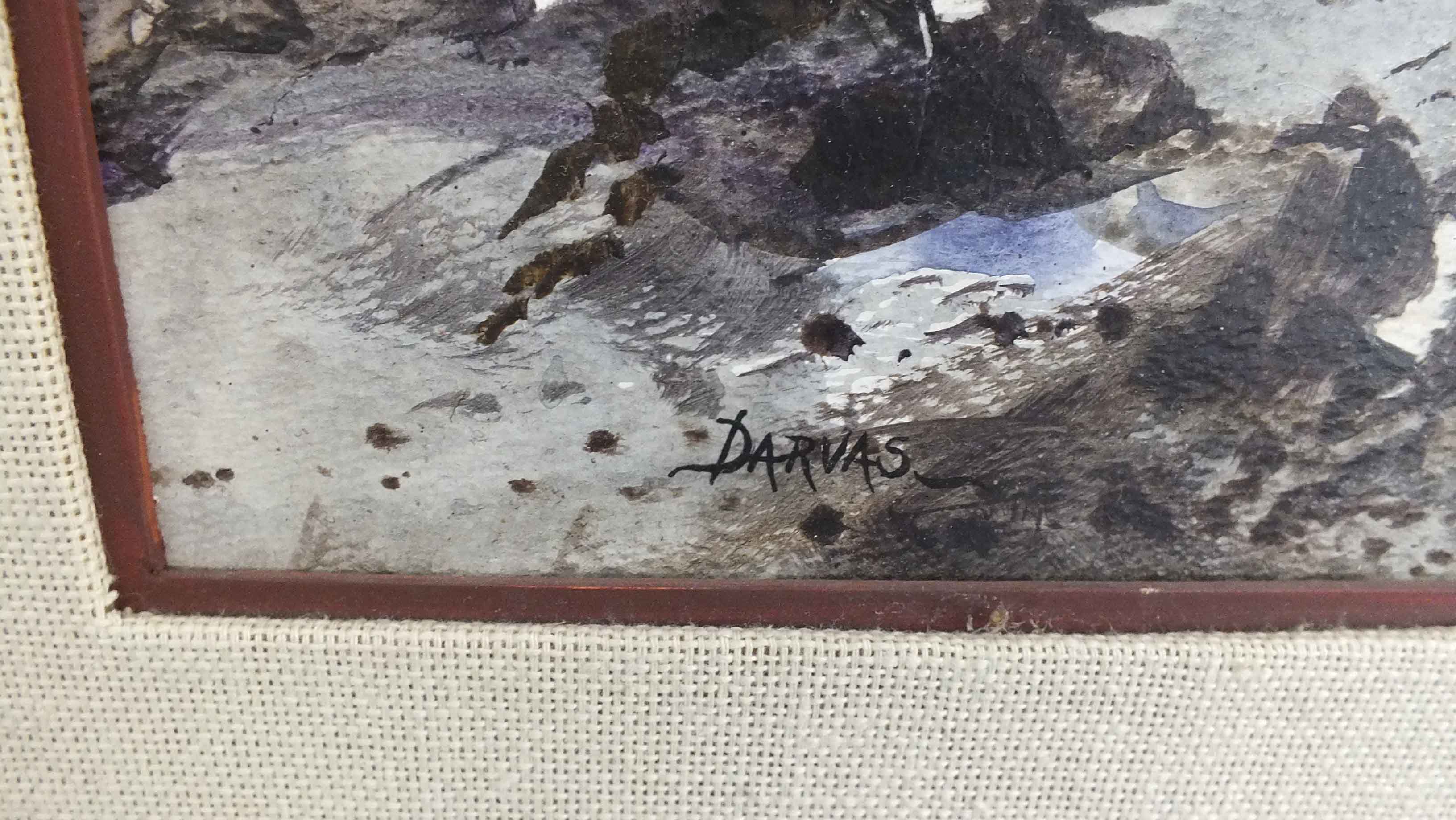 Endre Peter Darvas Original Mixed Medium Watercolor Painting