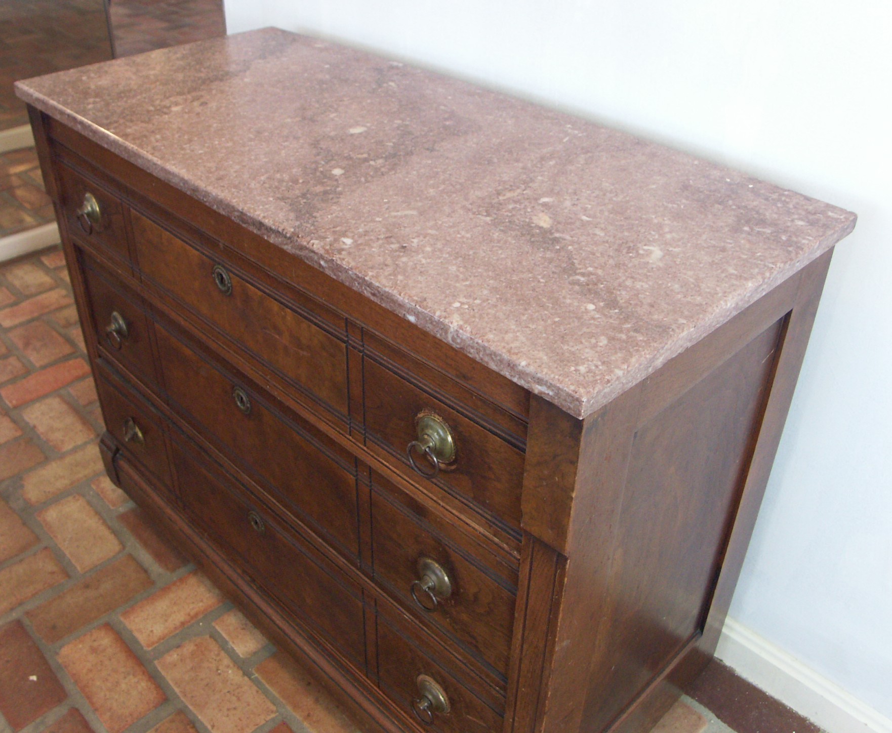 Antique Eastlake Style Marble Top Dresser