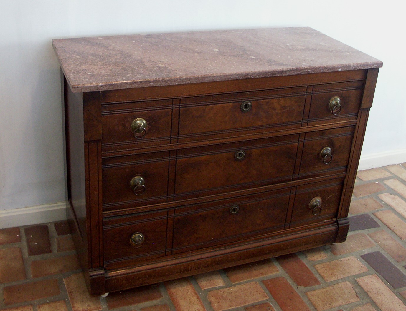 Antique Eastlake Style Marble Top Dresser