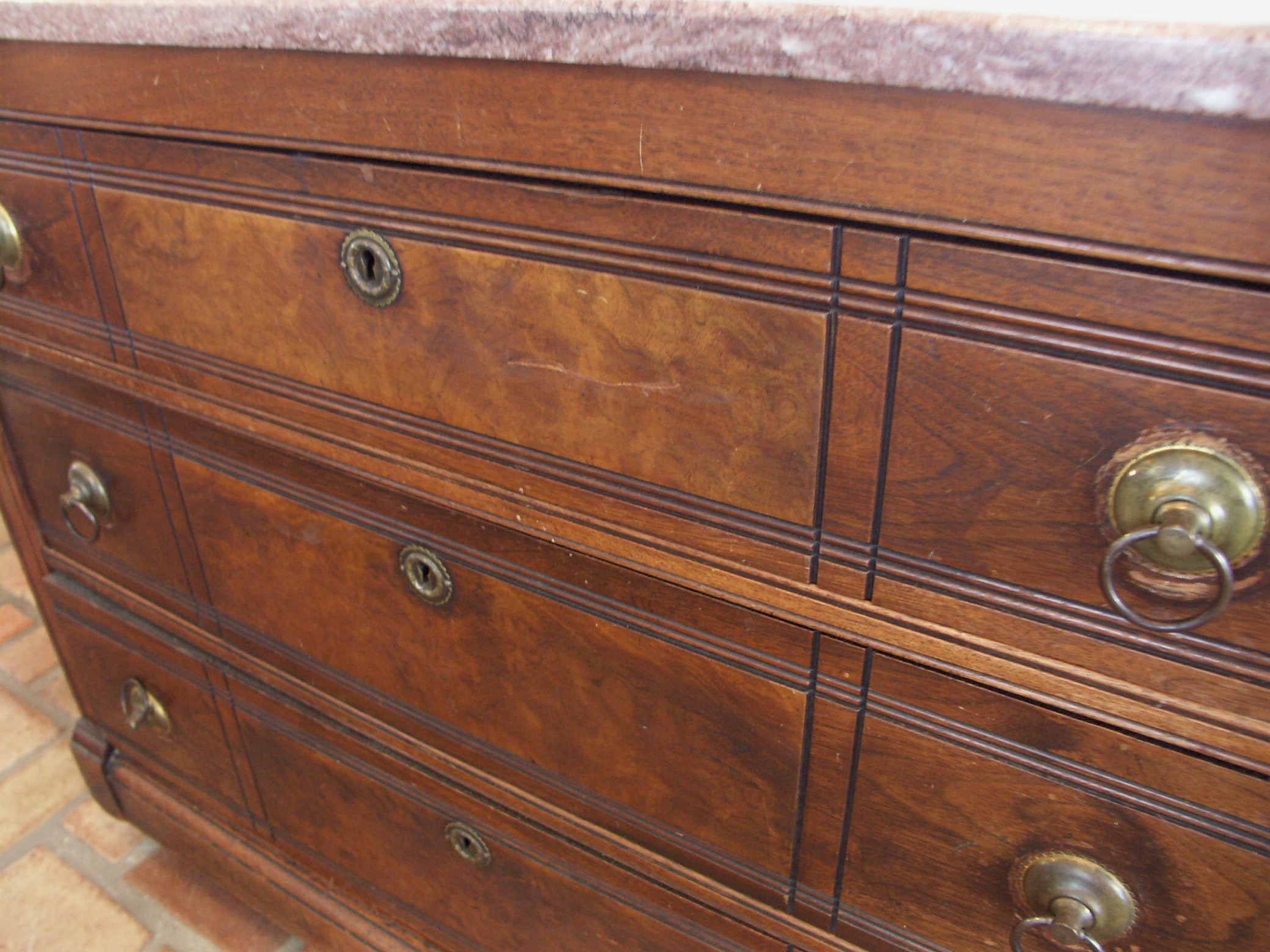 Antique Eastlake Style Marble Top Dresser