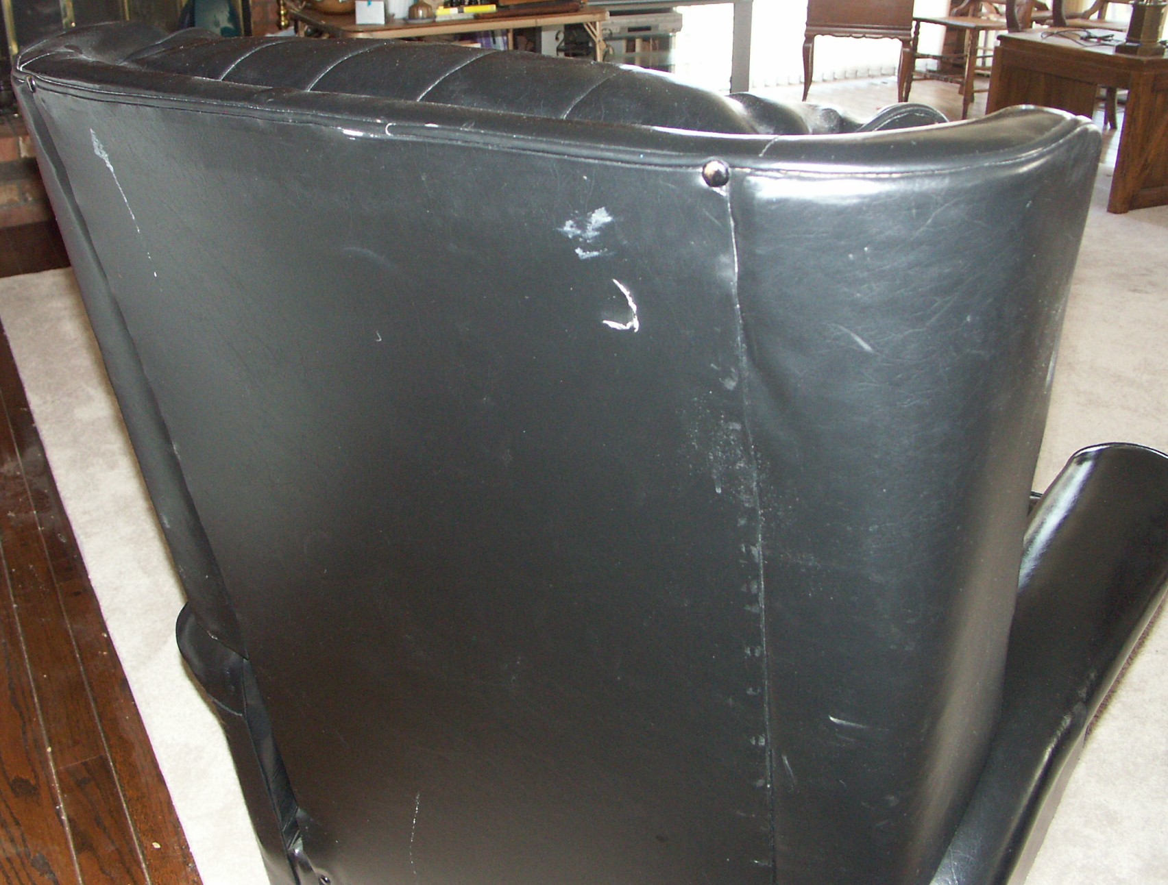 Mid 20th Century Black Vinyl Recliner