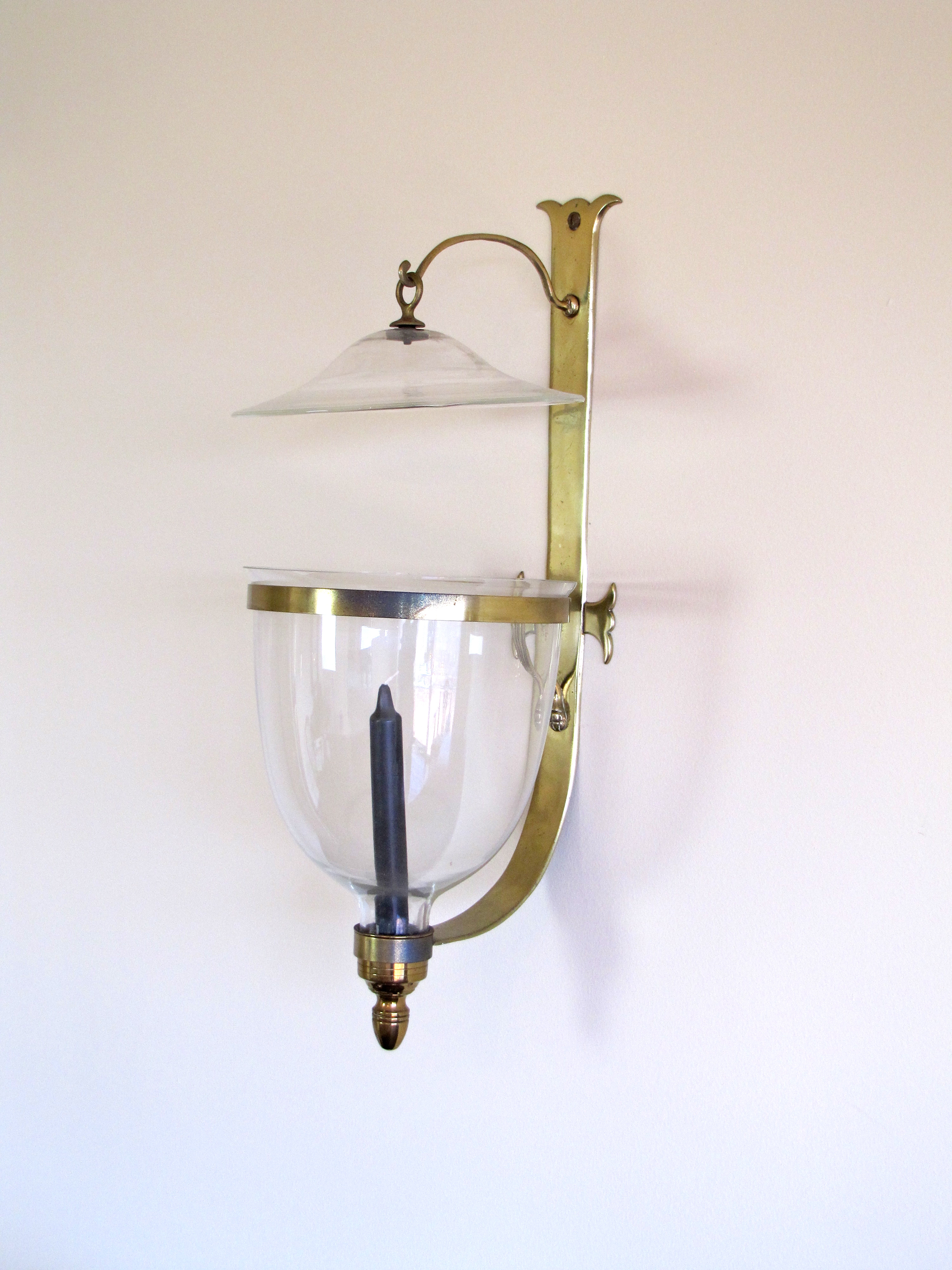 Pair of Hurricane Brass Wall Sconces