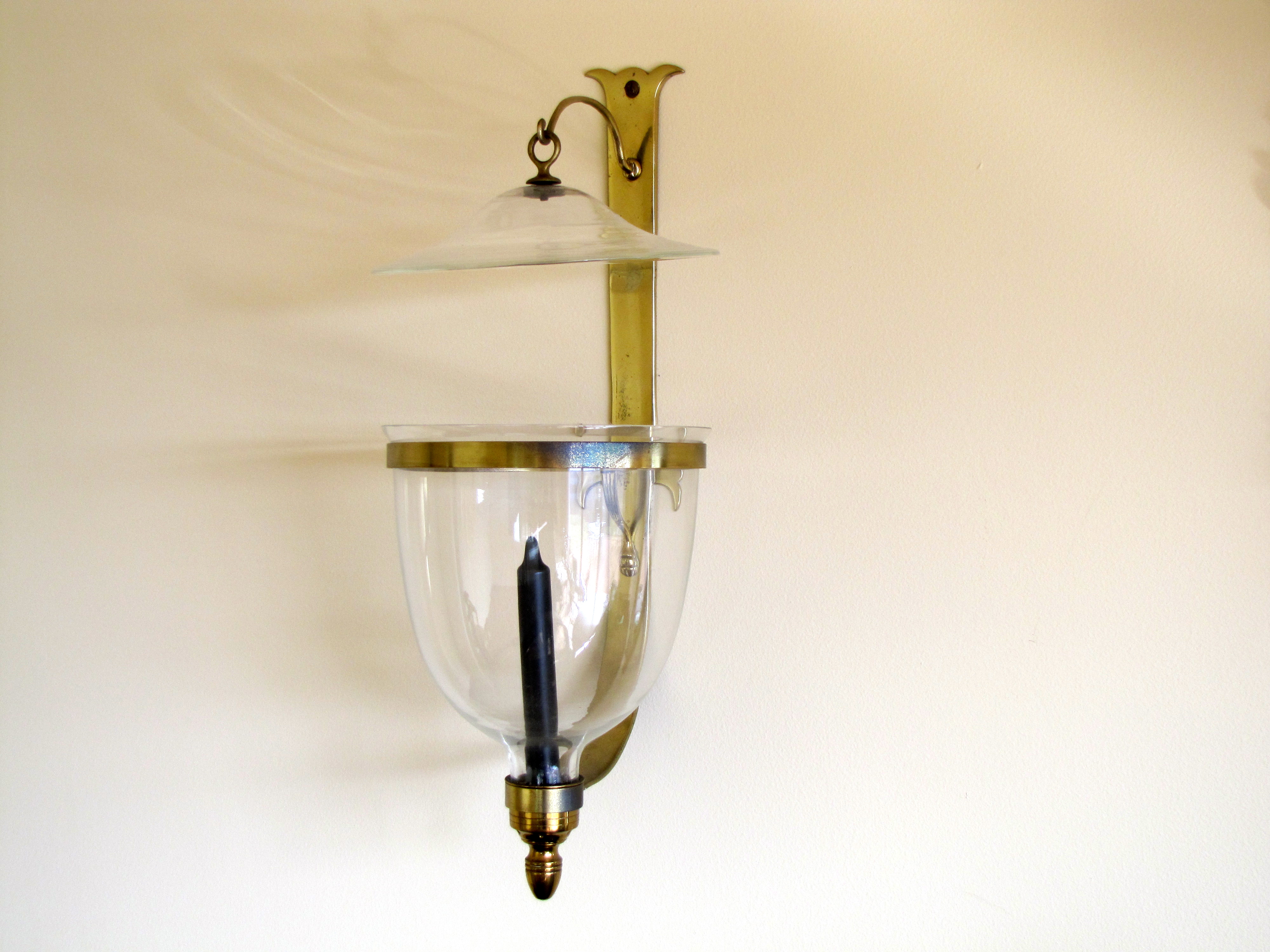 Pair of Hurricane Brass Wall Sconces