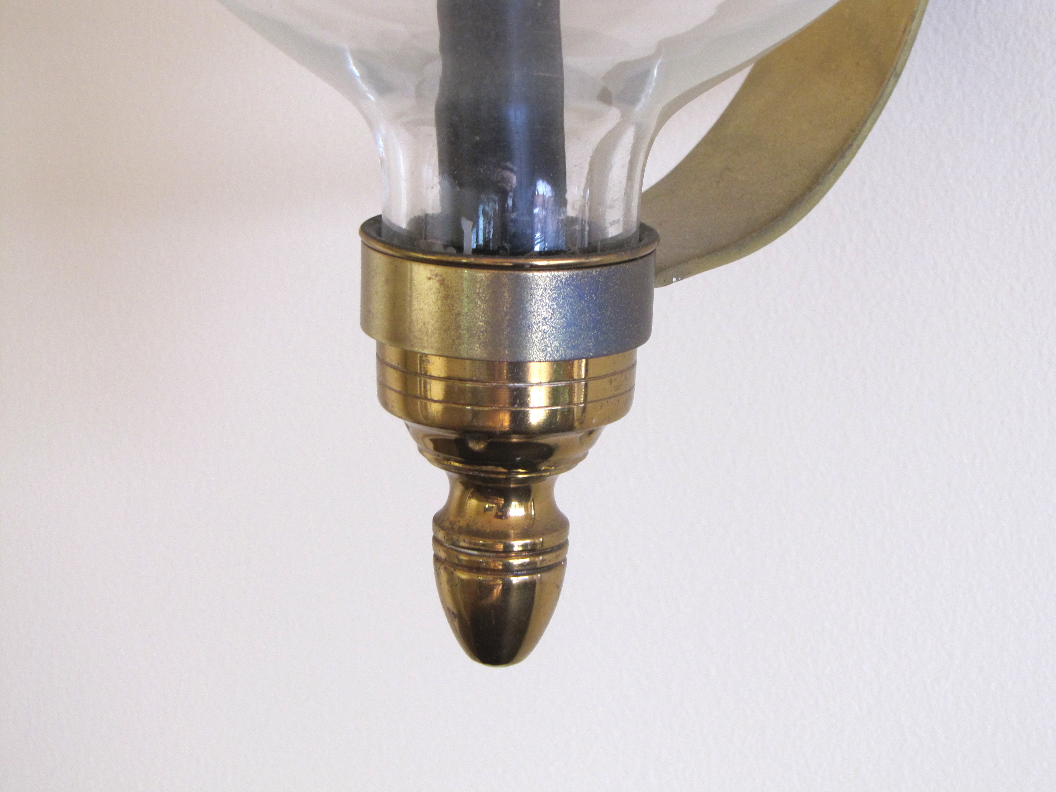 Pair of Hurricane Brass Wall Sconces