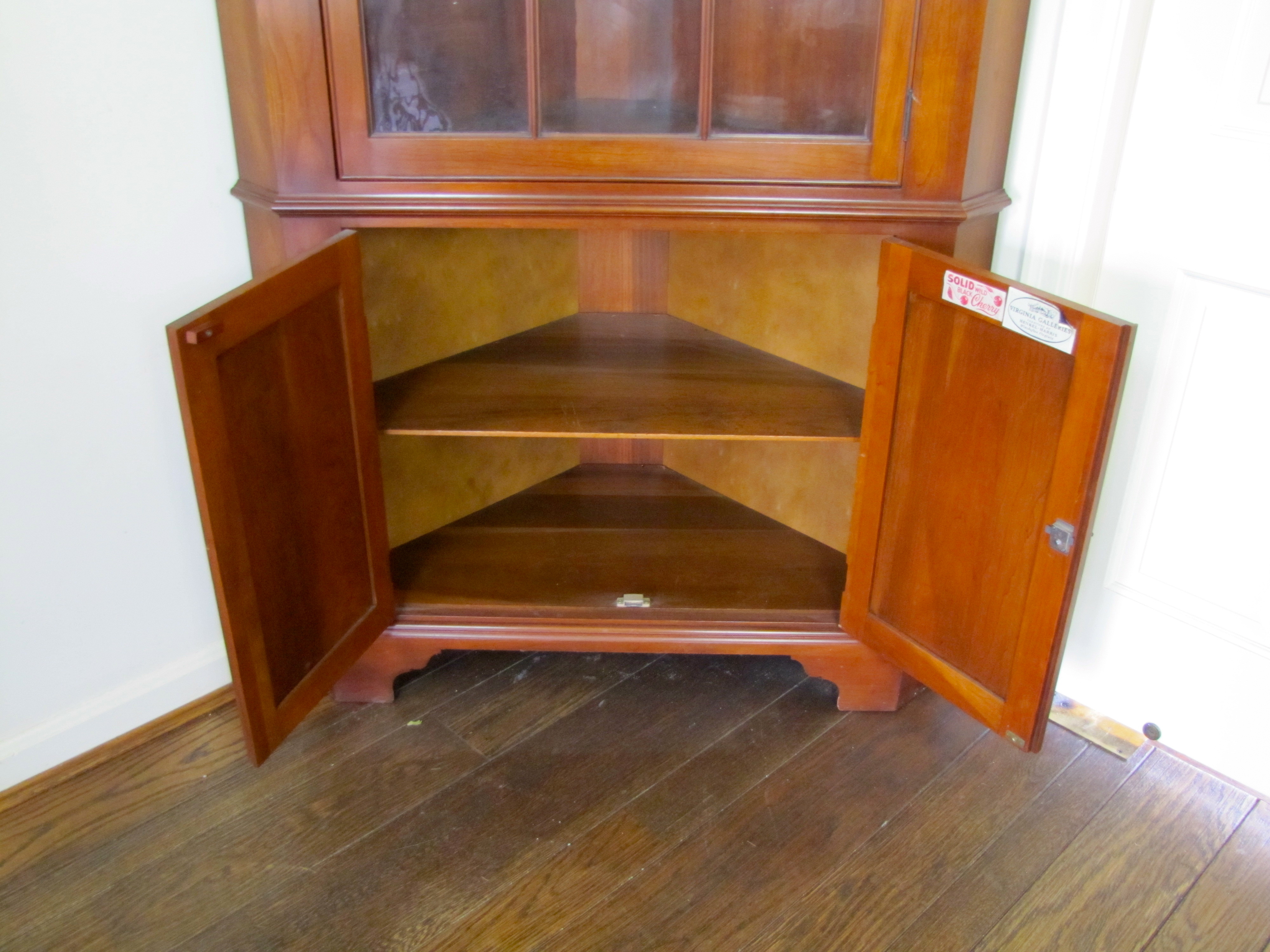 Solid Black Cherry Corner Cabinet