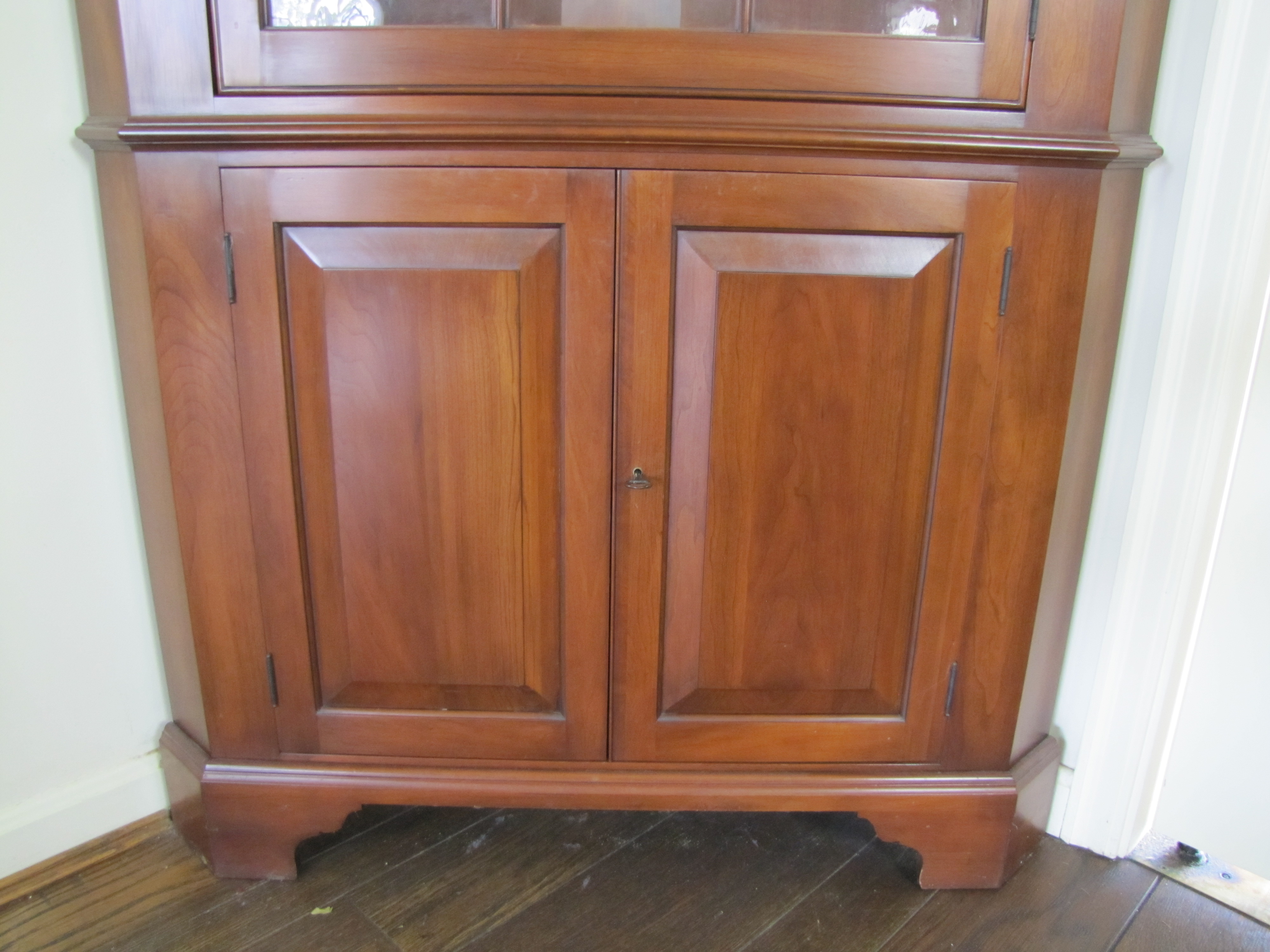 Solid Black Cherry Corner Cabinet
