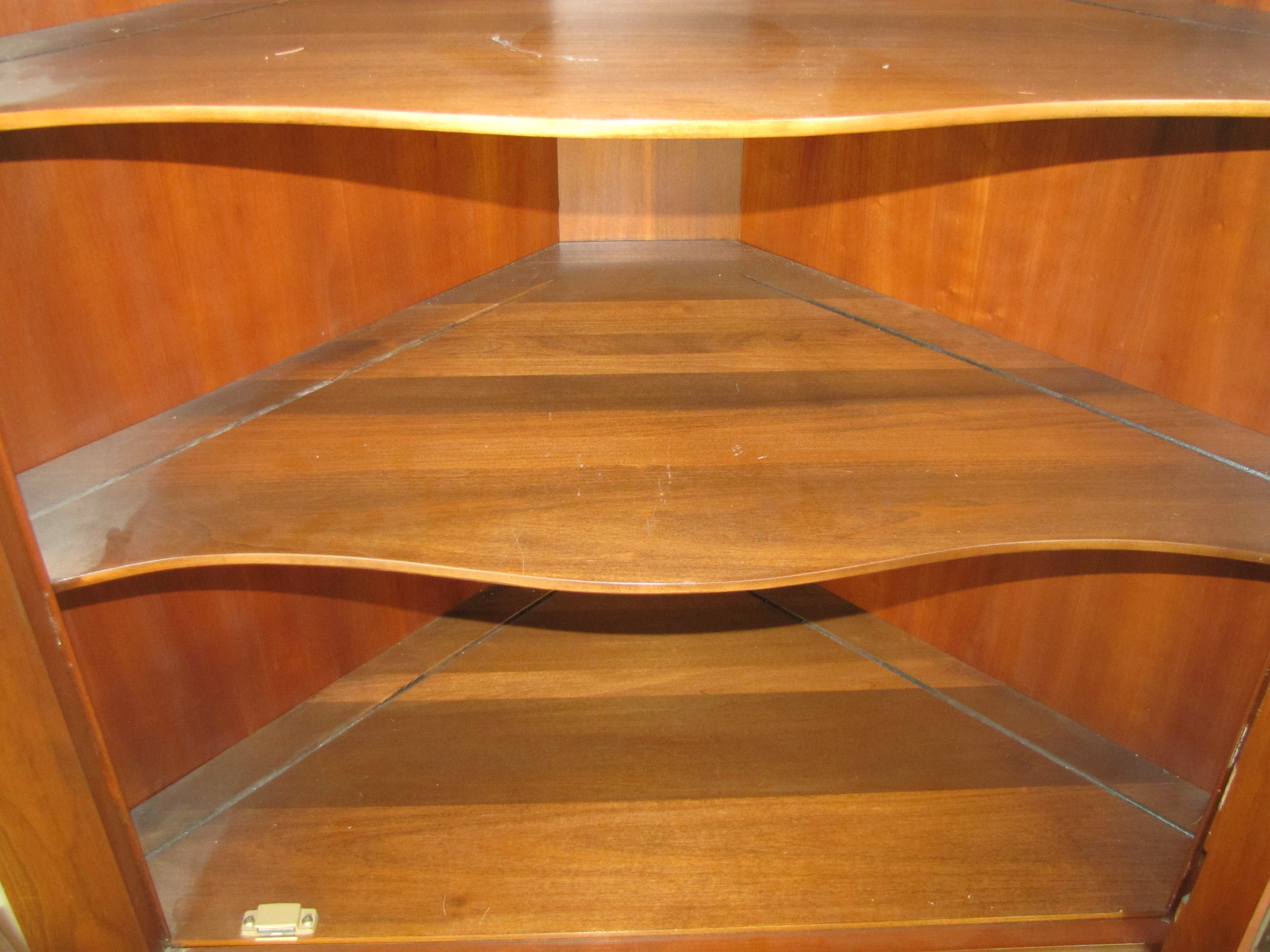 Solid Black Cherry Corner Cabinet