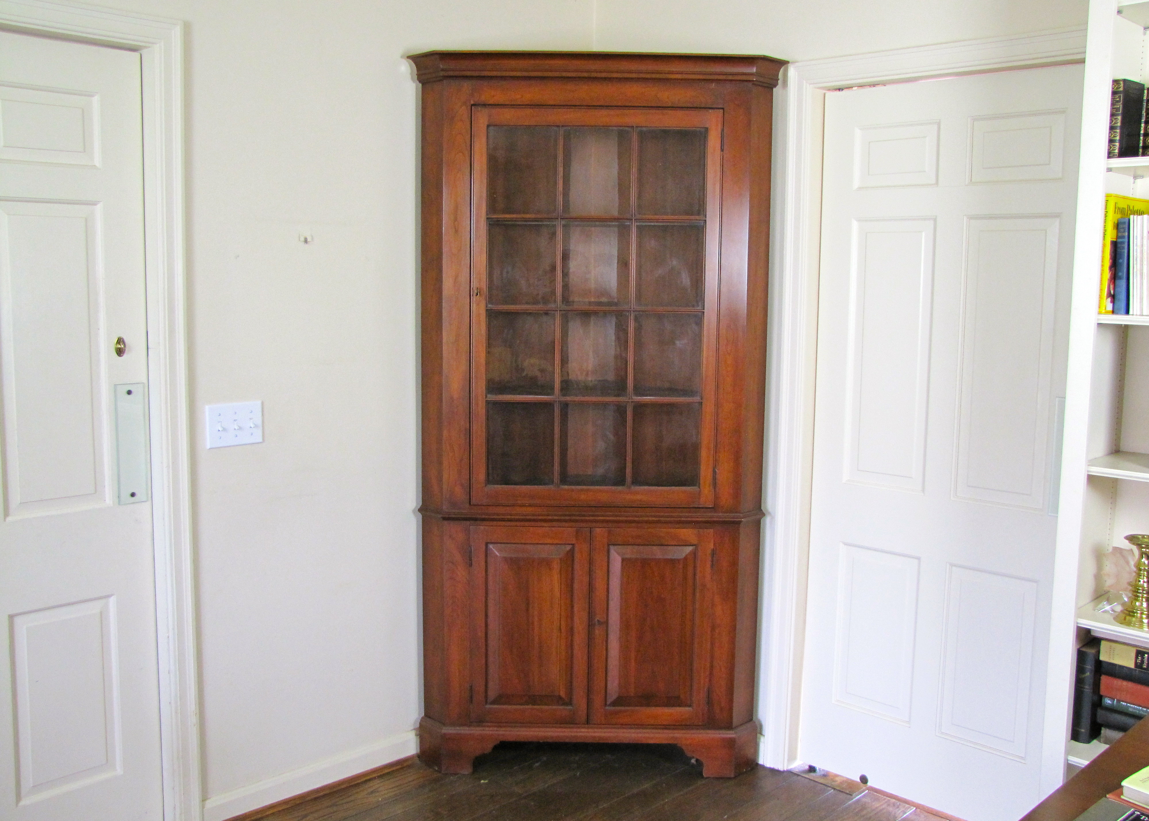 Solid Black Cherry Corner Cabinet