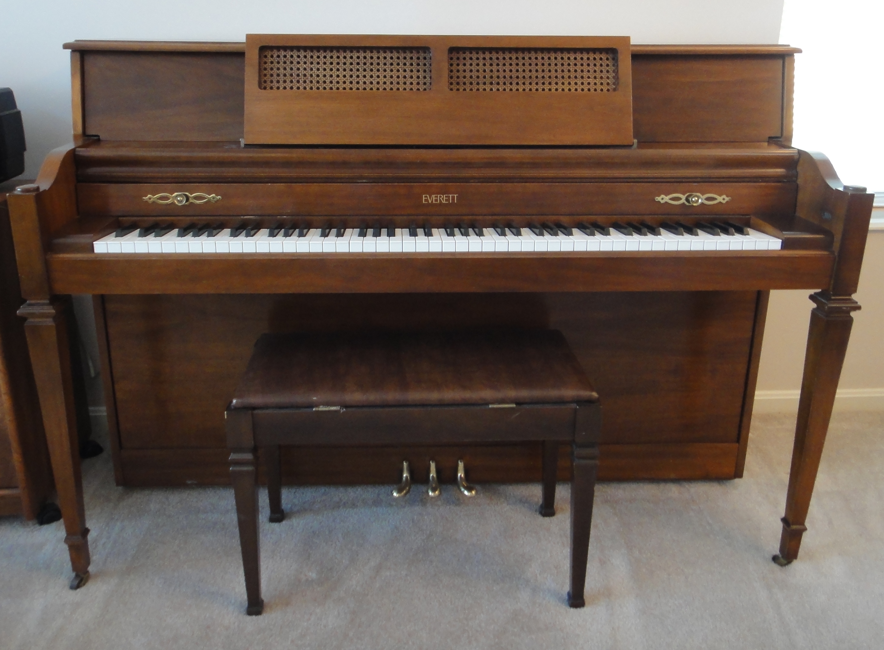 Vintage Walnut Upright Everett Piano