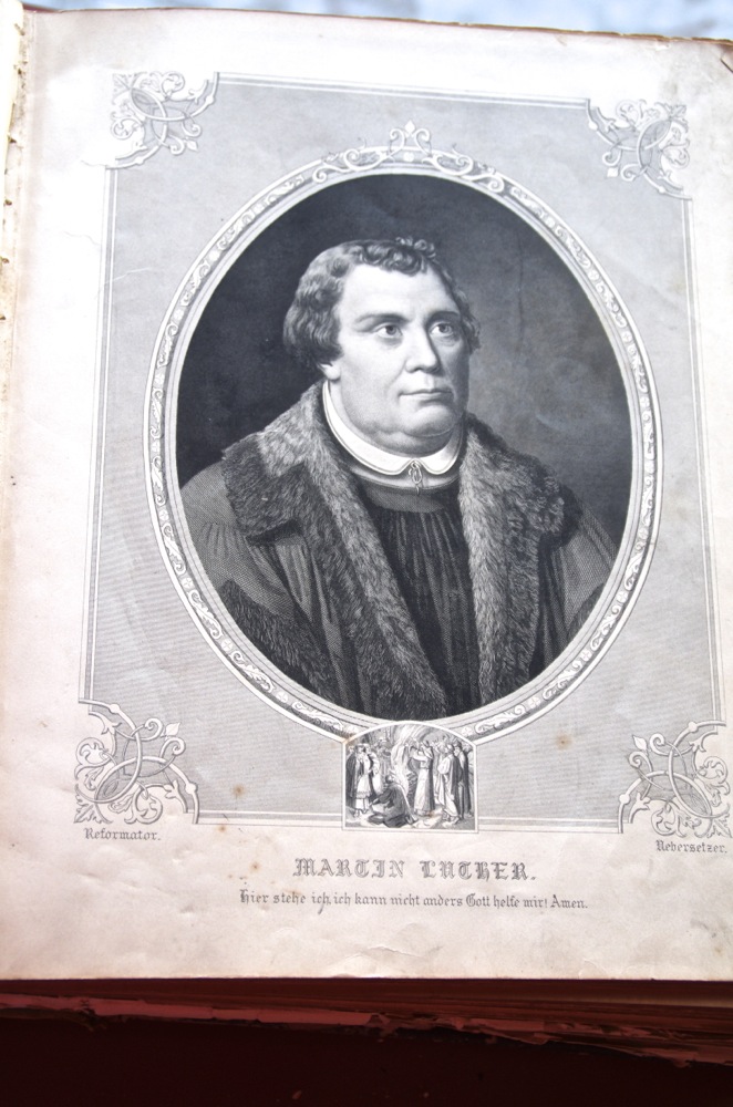 Antique German Bible with Many Illustrations Published in Cincinnati