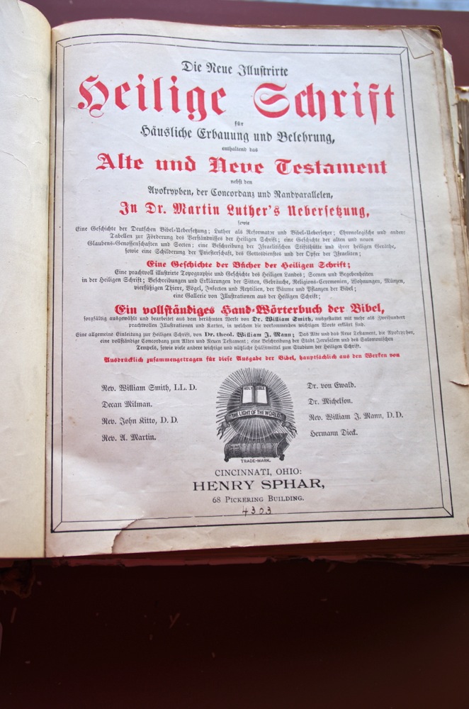 Antique German Bible with Many Illustrations Published in Cincinnati