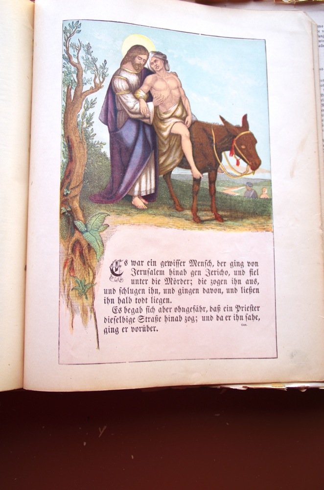 Antique German Bible with Many Illustrations Published in Cincinnati