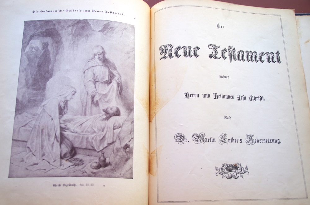 Antique German Bible with Many Illustrations Published in Cincinnati