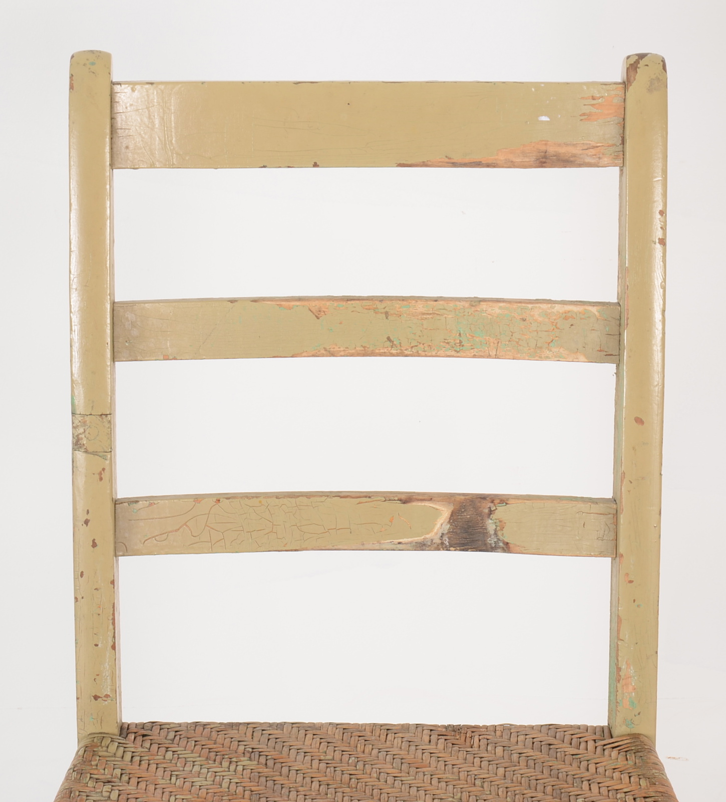 Rustic Wood and Rattan Side Chair