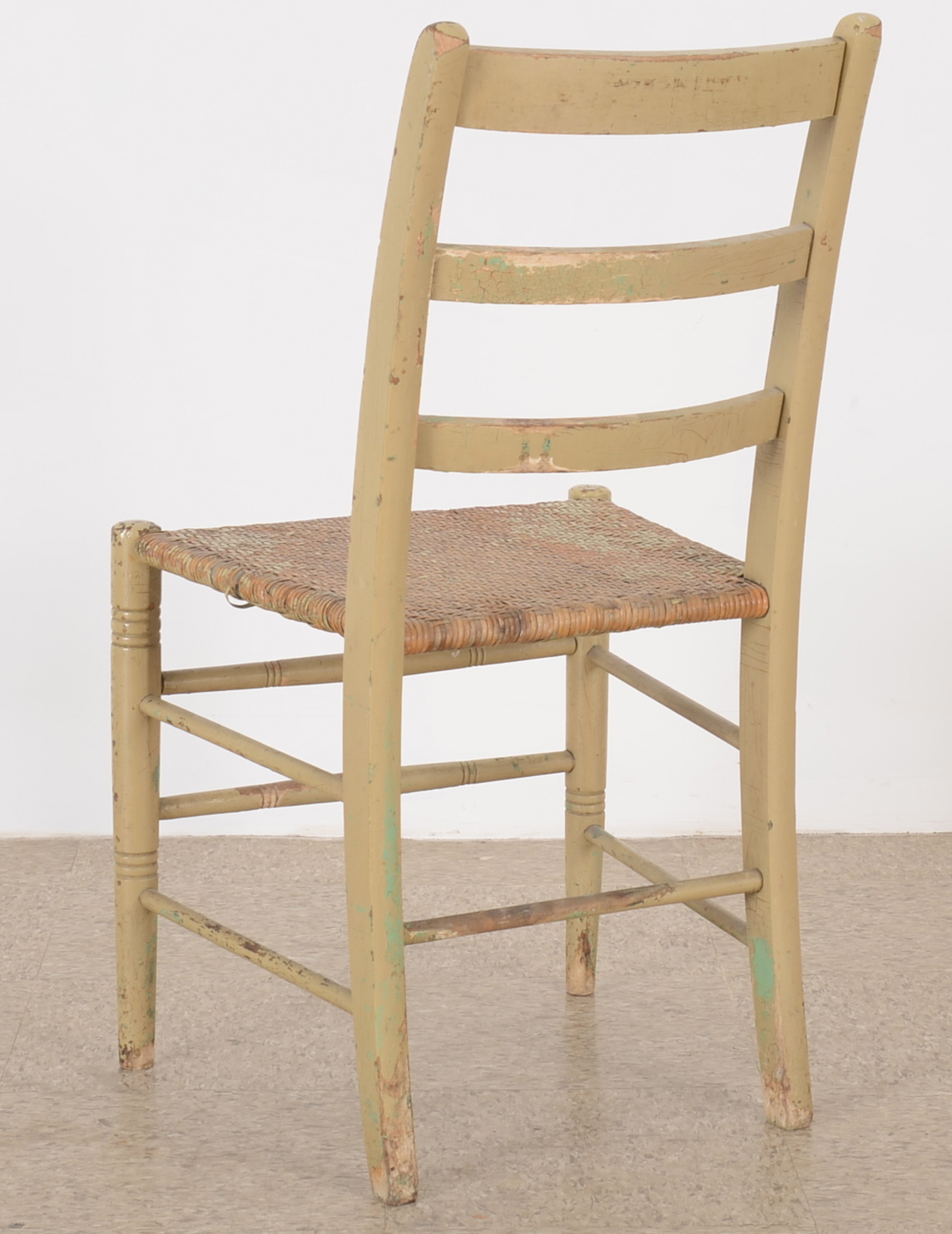 Rustic Wood and Rattan Side Chair