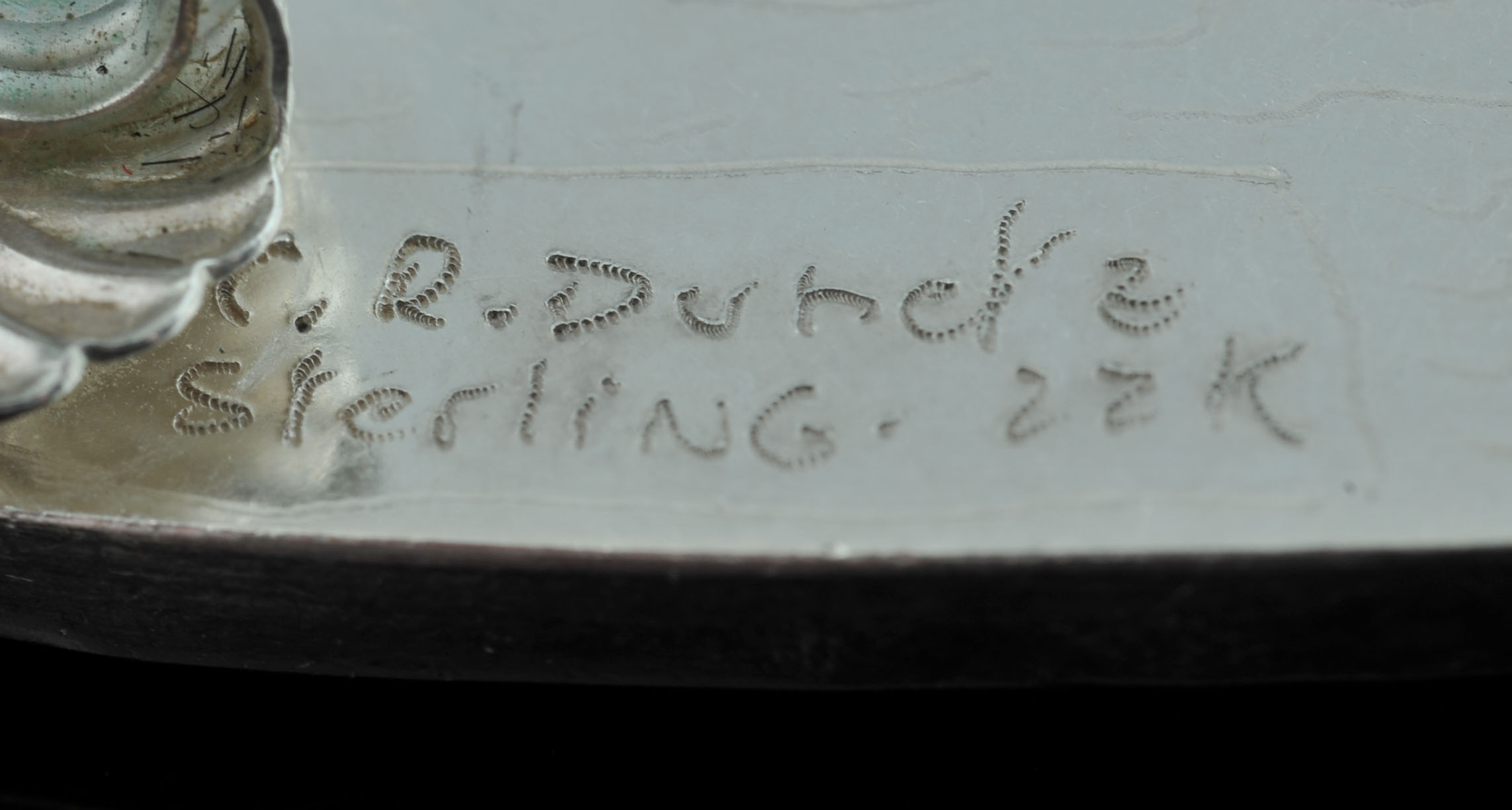 Pair of CR Dunetz Sterling 22 K Yellow Gold Cloisonne' Enamel Earrings