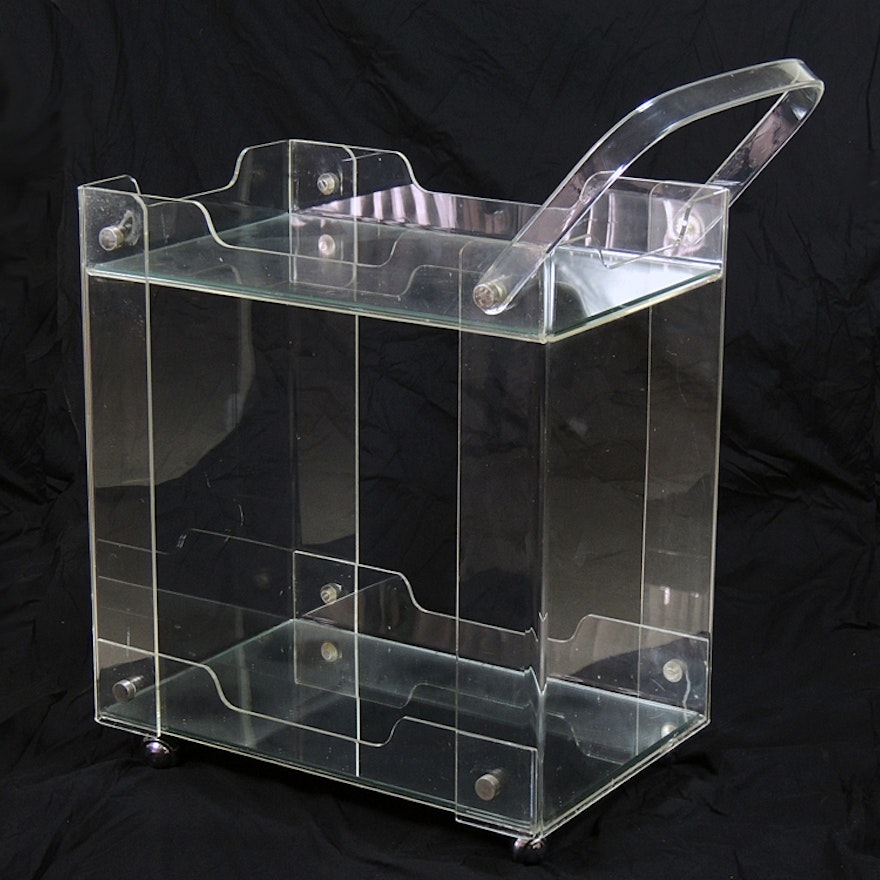 Lucite Serving Cart