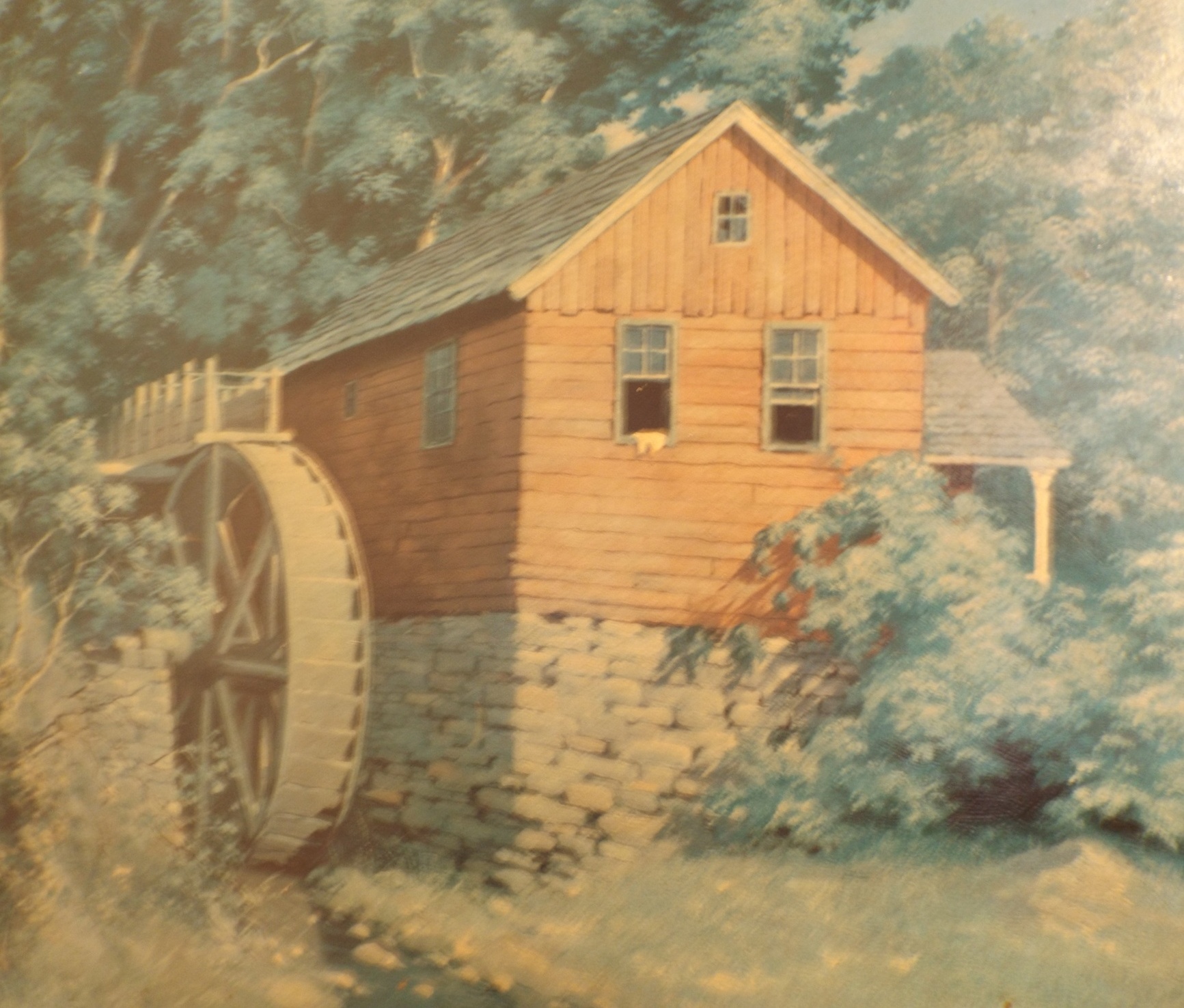 Framed Vintage Mill Pond Print