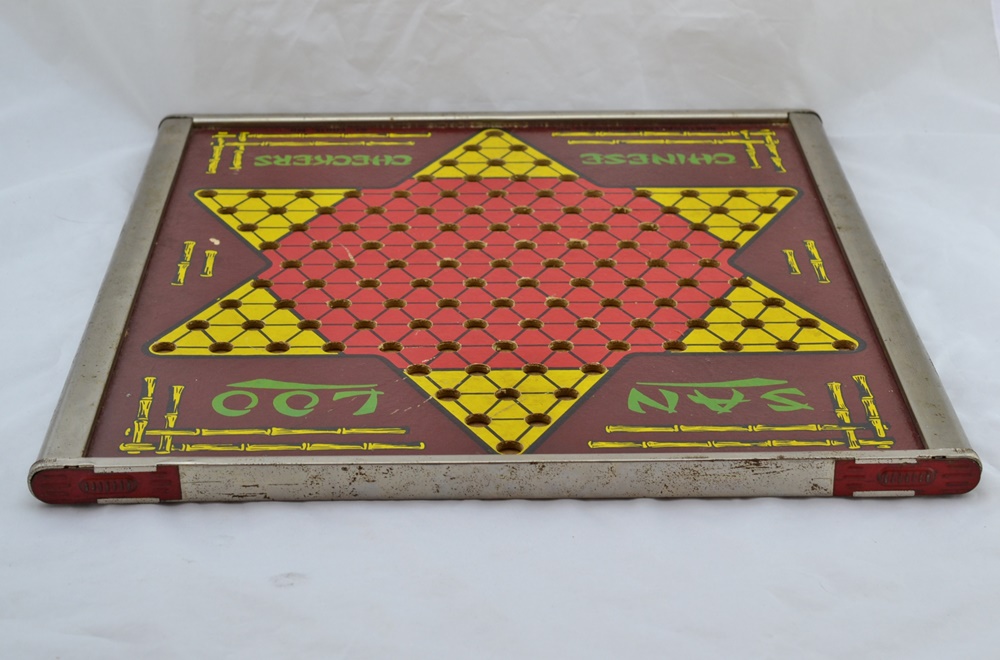 Vintage 1950s San Loo Chinese Checker Board with Storage