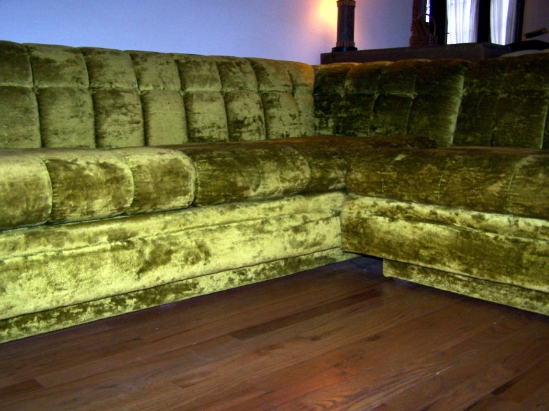 International Furniture Plush Vintage Sectional Sofa