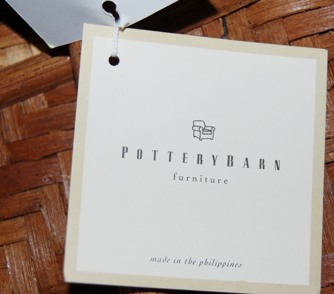 Pottery Barn Rattan Chair and Ottoman