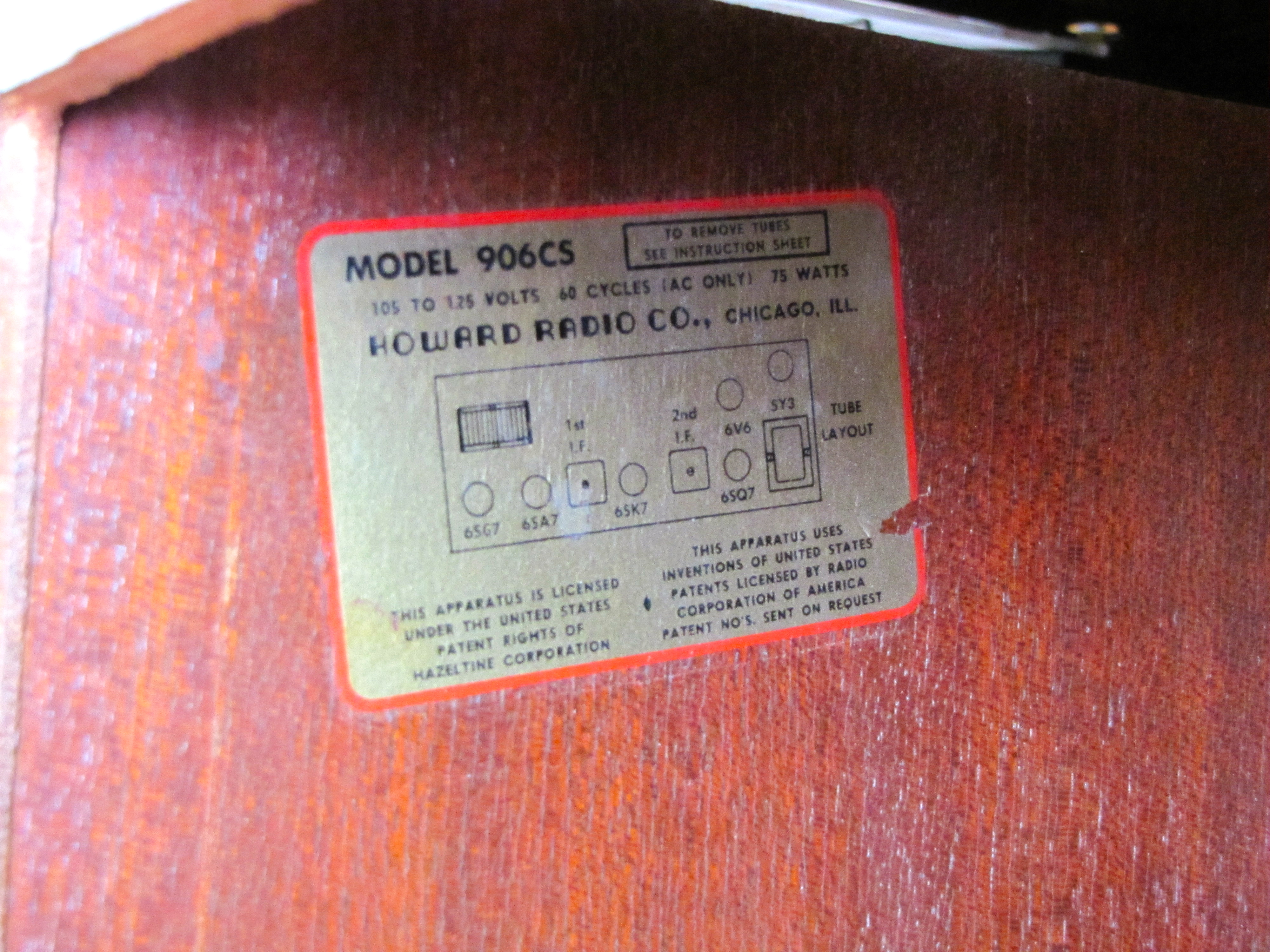 Howard Radio Company 1947 Chair Side Radio