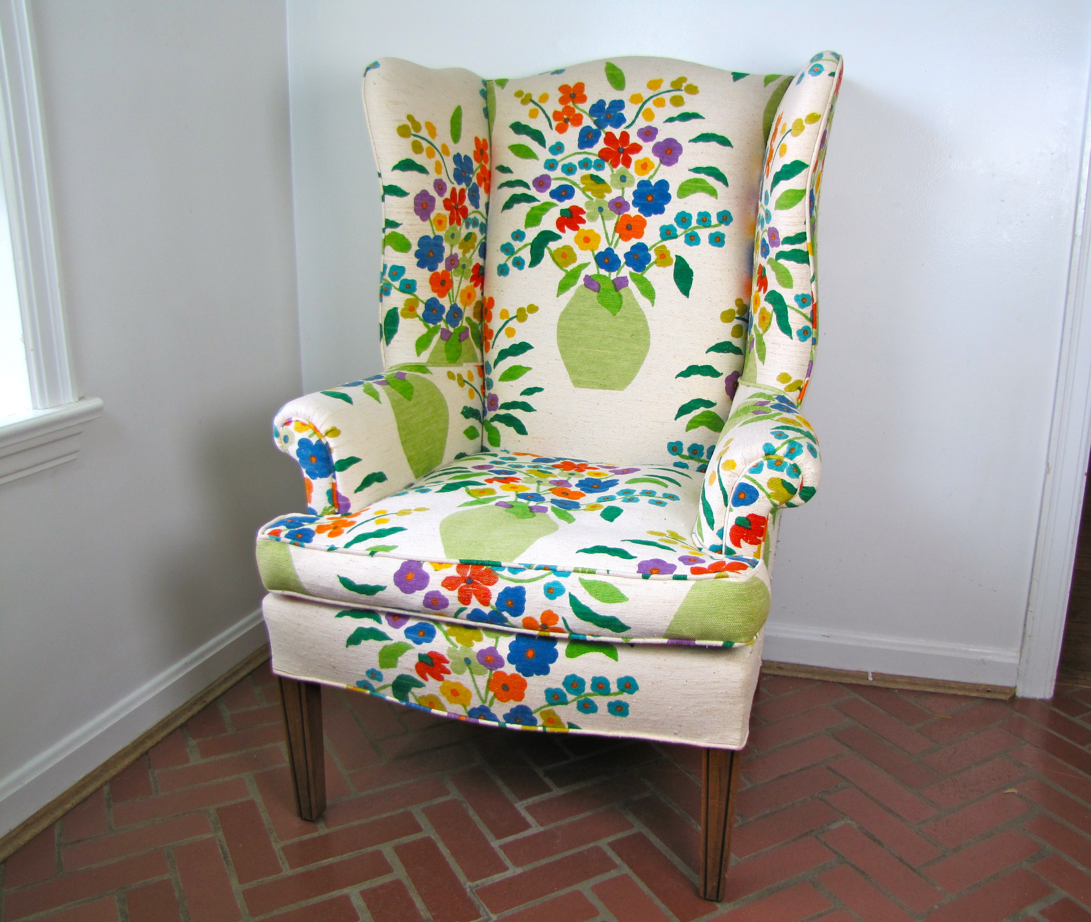 Floral Wingback Chair