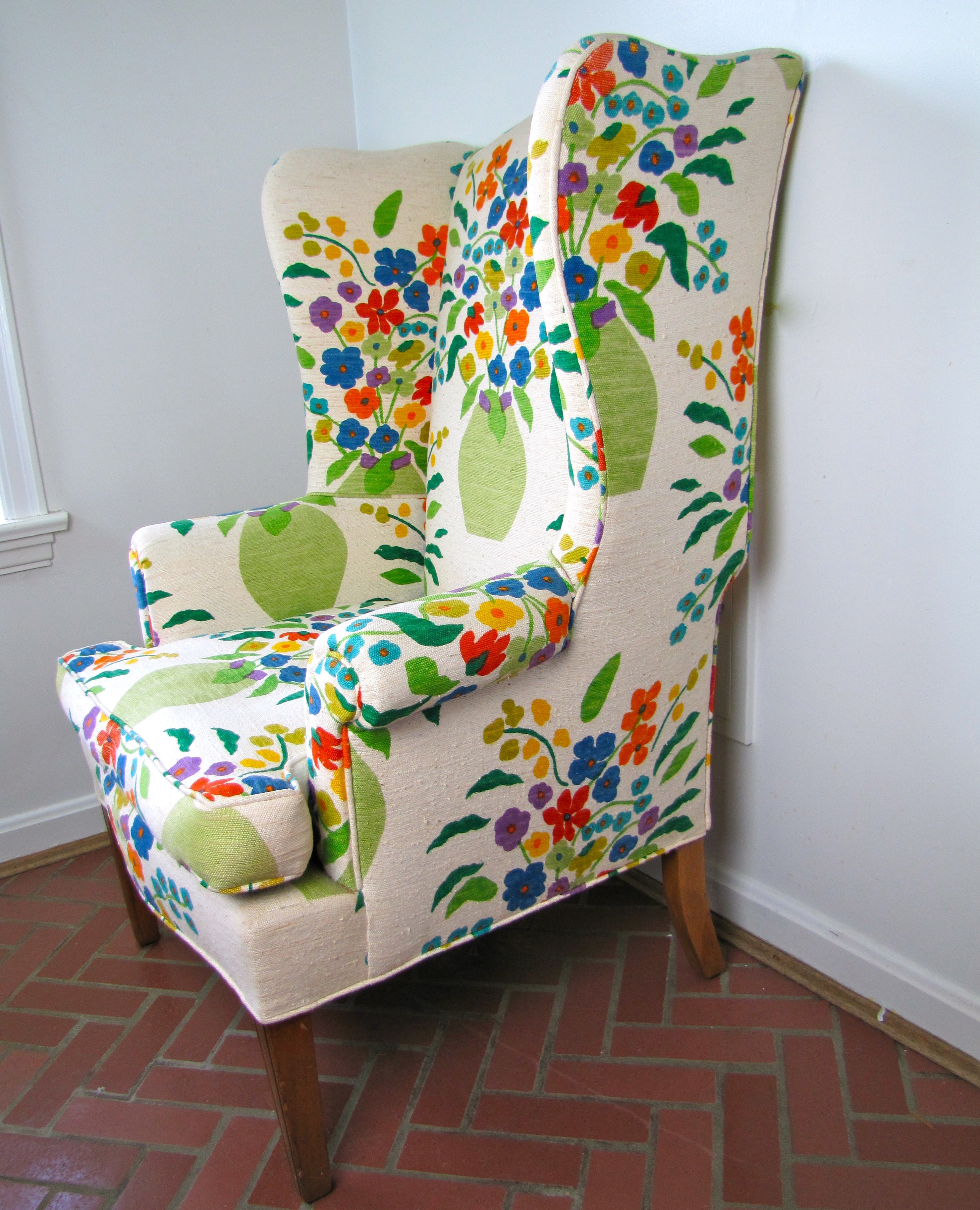 Floral Wingback Chair