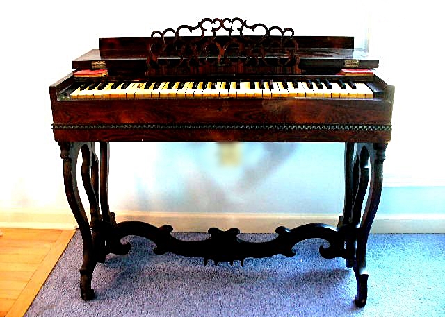 Circa 1860 Antique Rosewood Treat Lindsey & Co. Portable Melodeon
