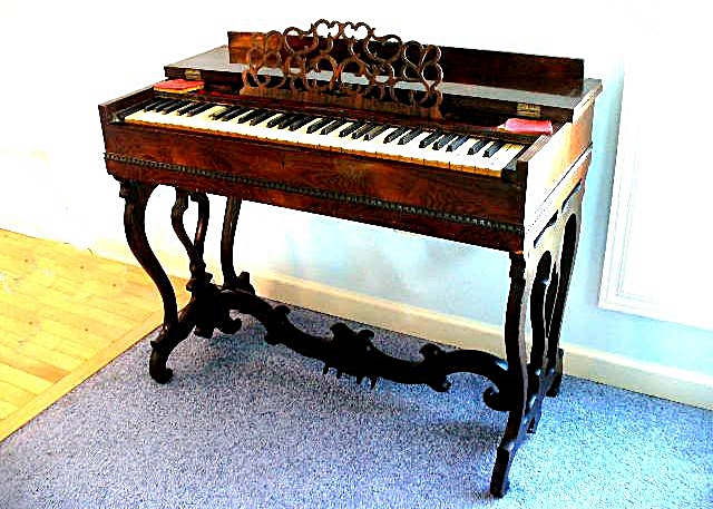 Circa 1860 Antique Rosewood Treat Lindsey & Co. Portable Melodeon