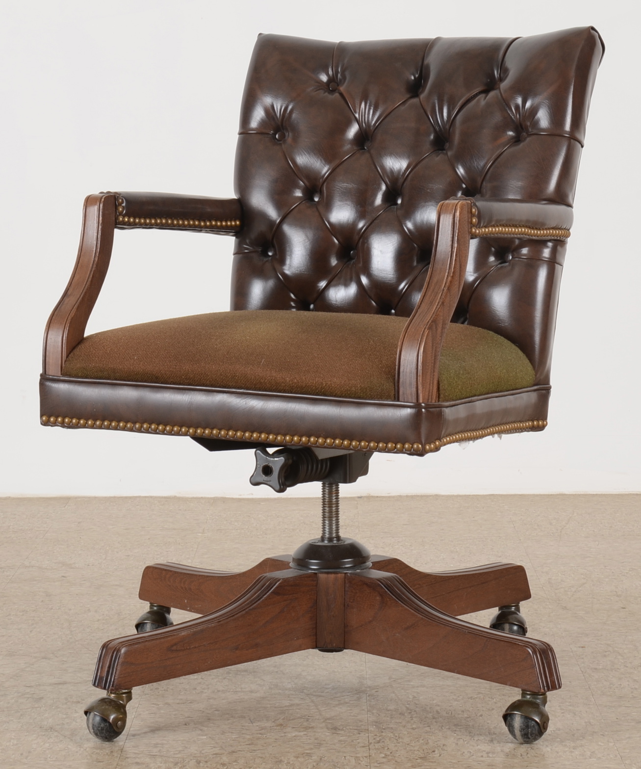 John Widdicomb Burled Walnut Executive Campaign Desk