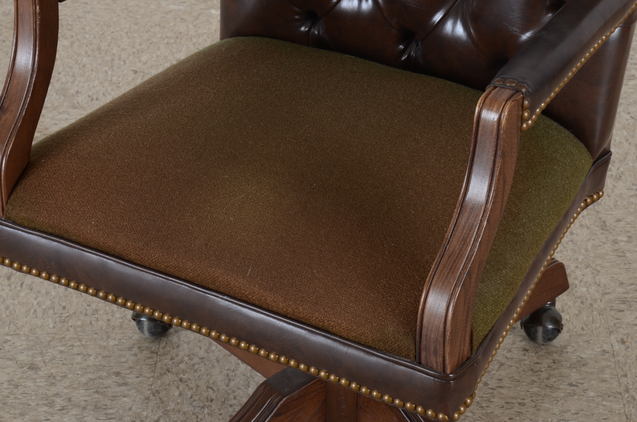 John Widdicomb Burled Walnut Executive Campaign Desk