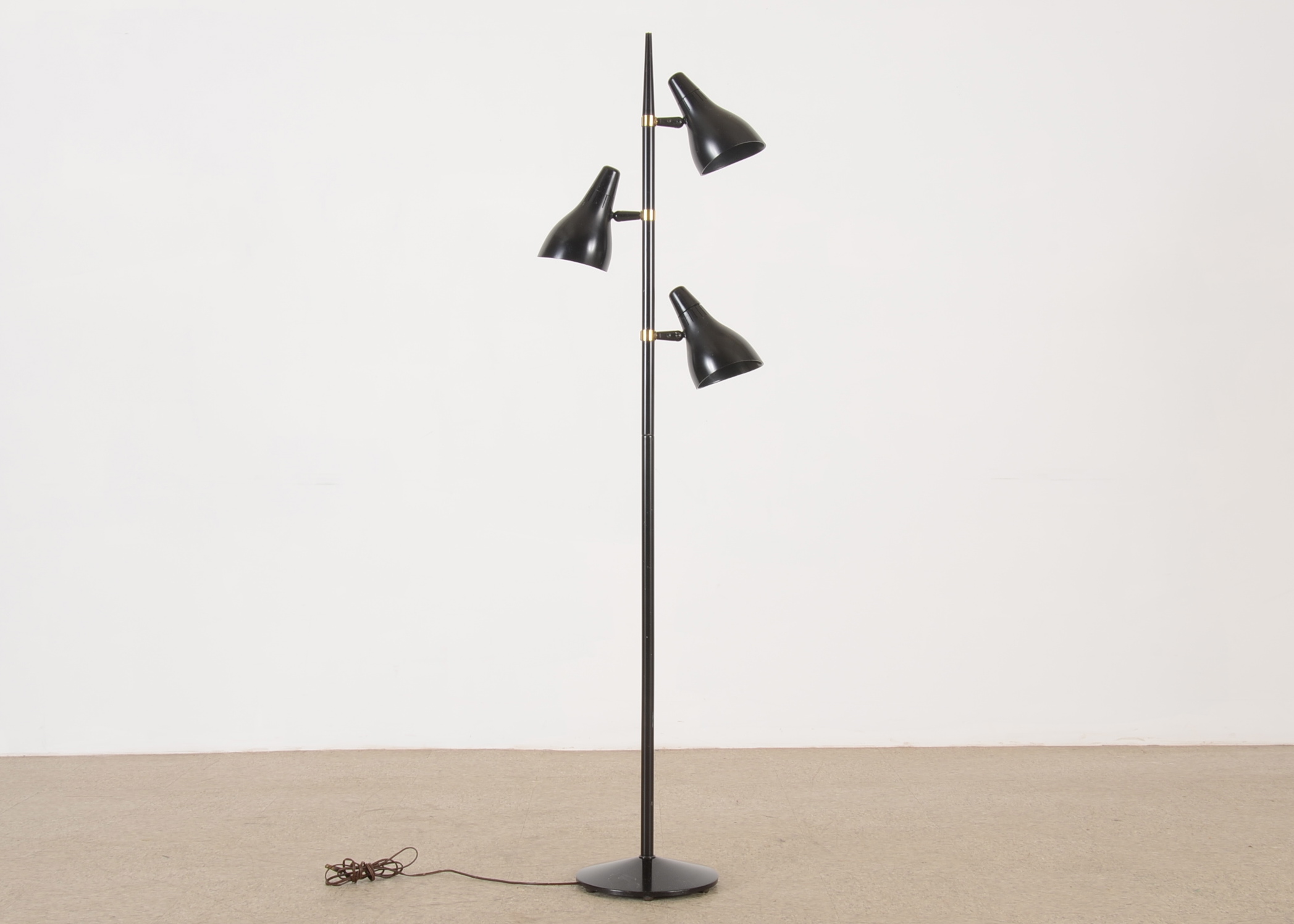 Vintage Lightolier Three Shade Floor Lamp