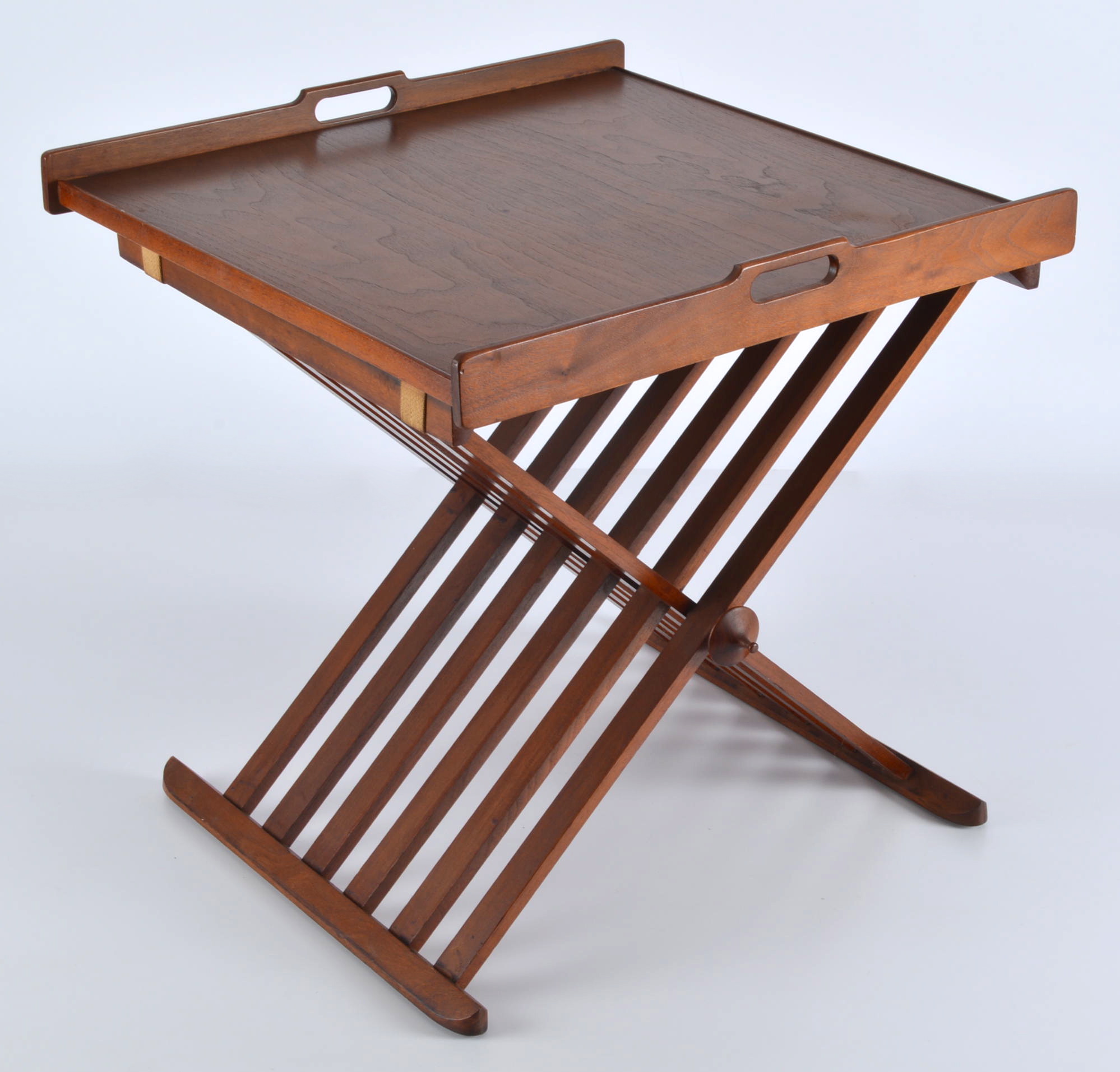 Vintage Walnut X Folding Tray Table