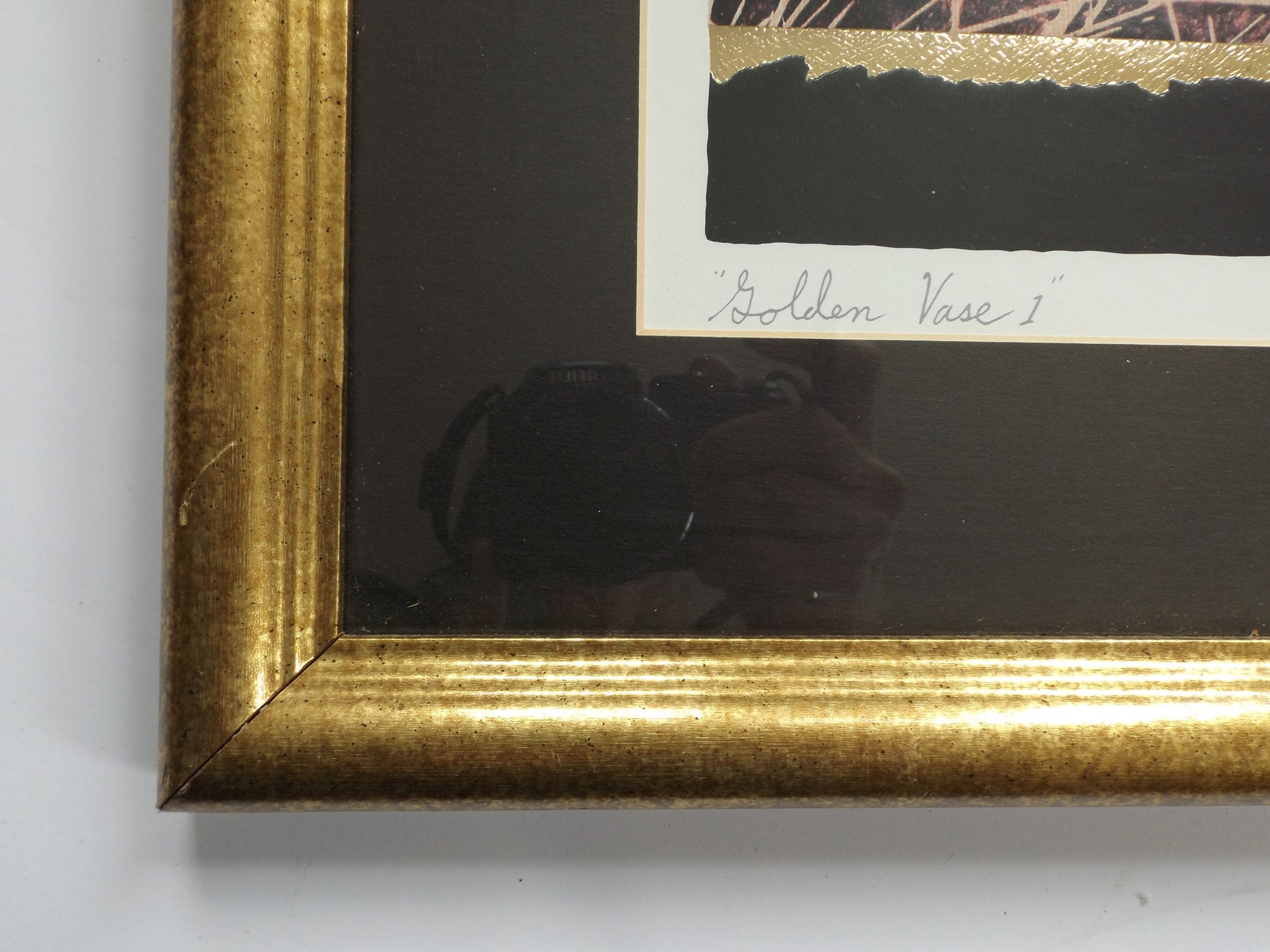 1980s Signed Silkscreen Print Titled 'Golden Vase 1'