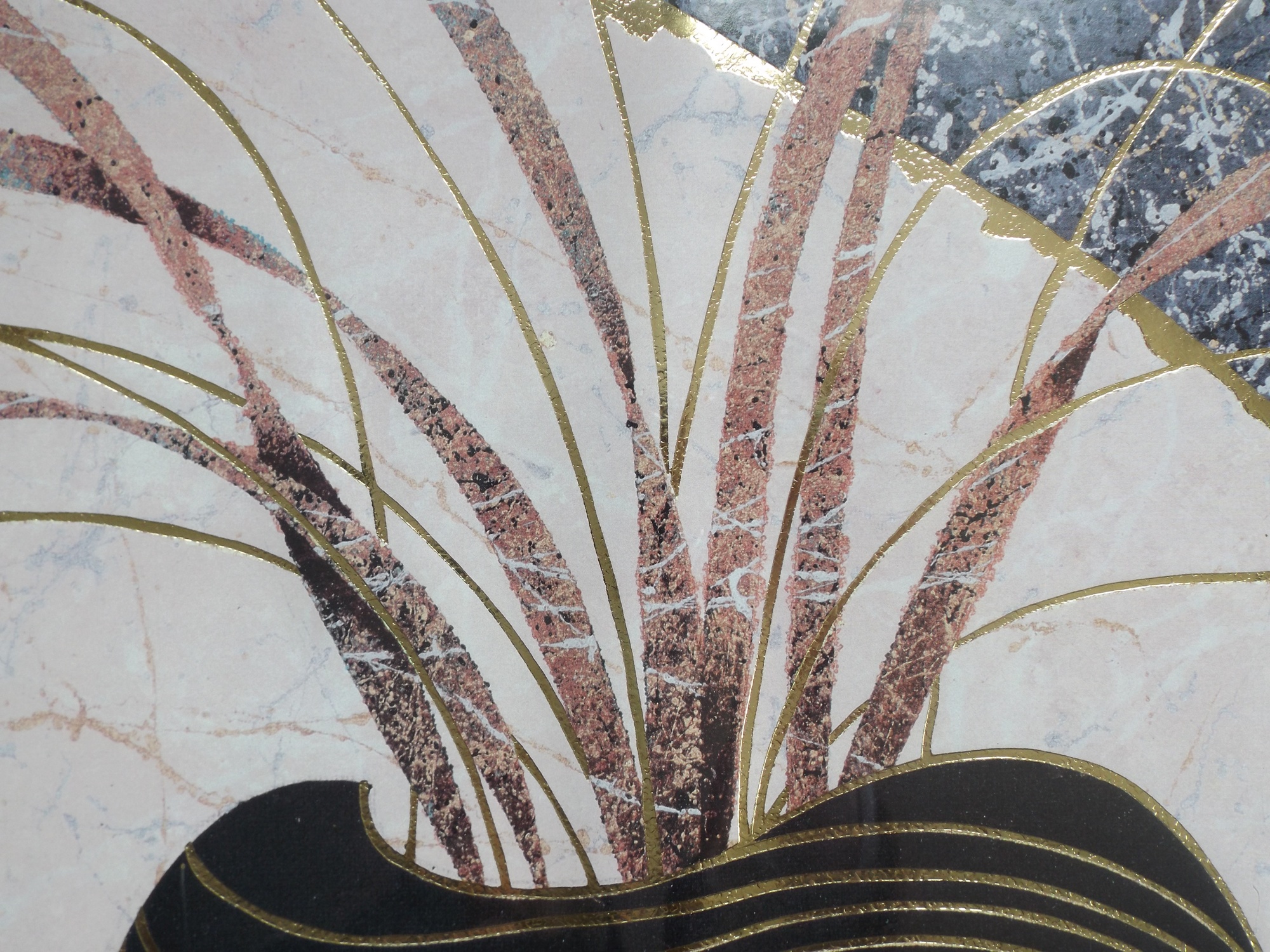 1980s Signed Silkscreen Print Titled 'Golden Vase 1'